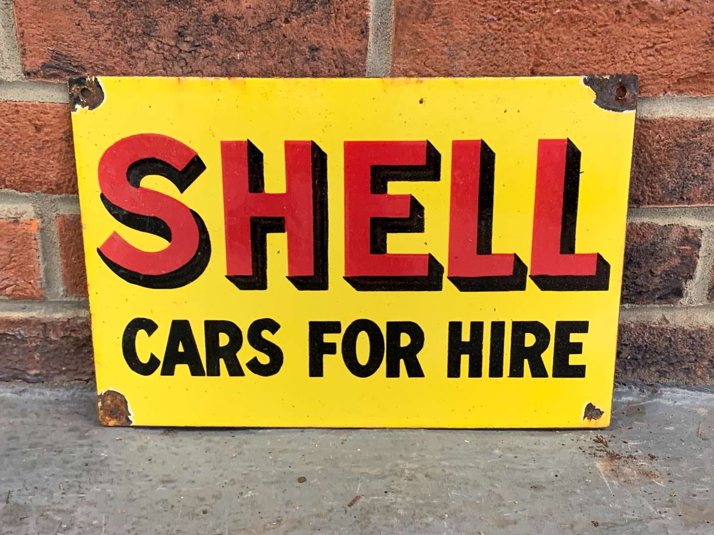 <p>Shell Cars For Hire Enamel Sign</p>