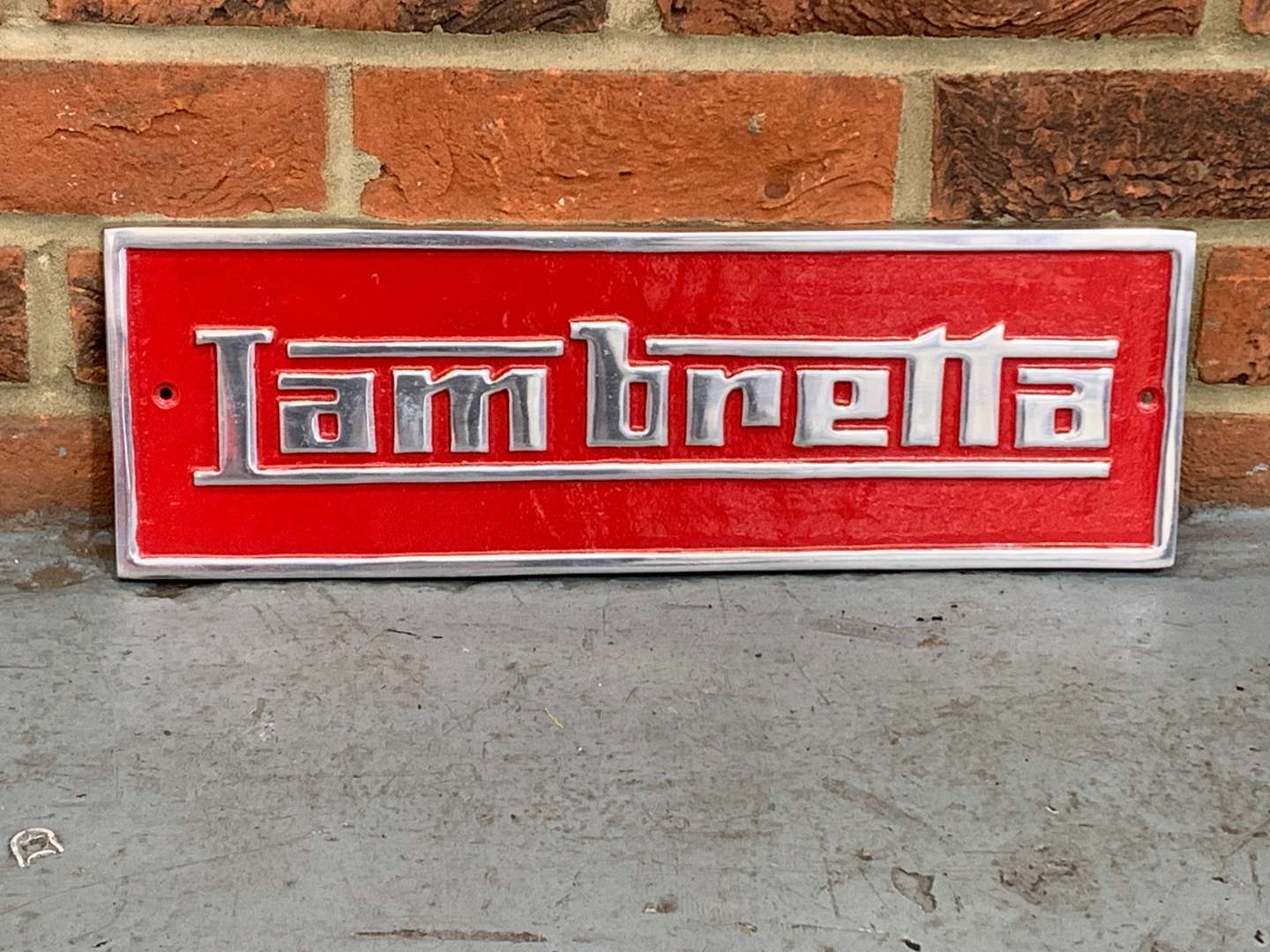 <p>Lambretta Cast Aluminium Sign</p>