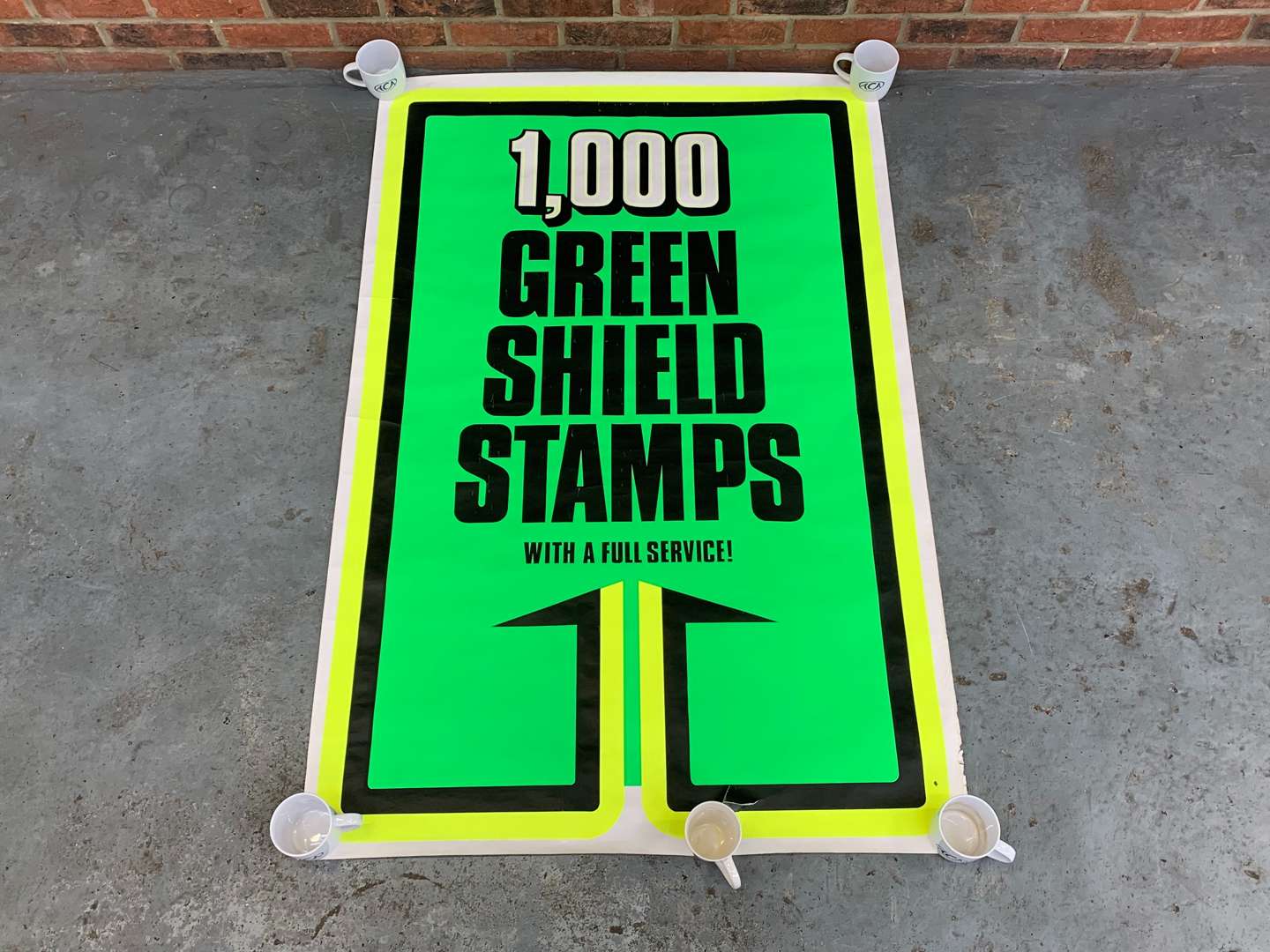 <p>Original Large 1,000 Green Shield Stamps Forecourt Poster a/f</p>