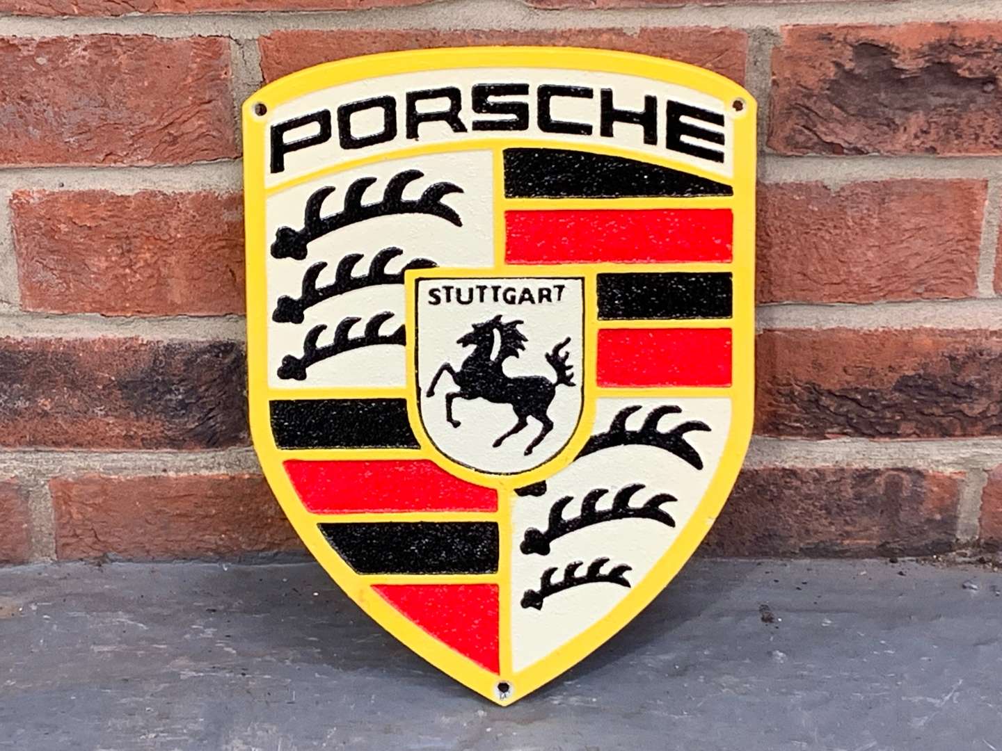 <p>Porsche Cast Iron Emblem Sign</p>