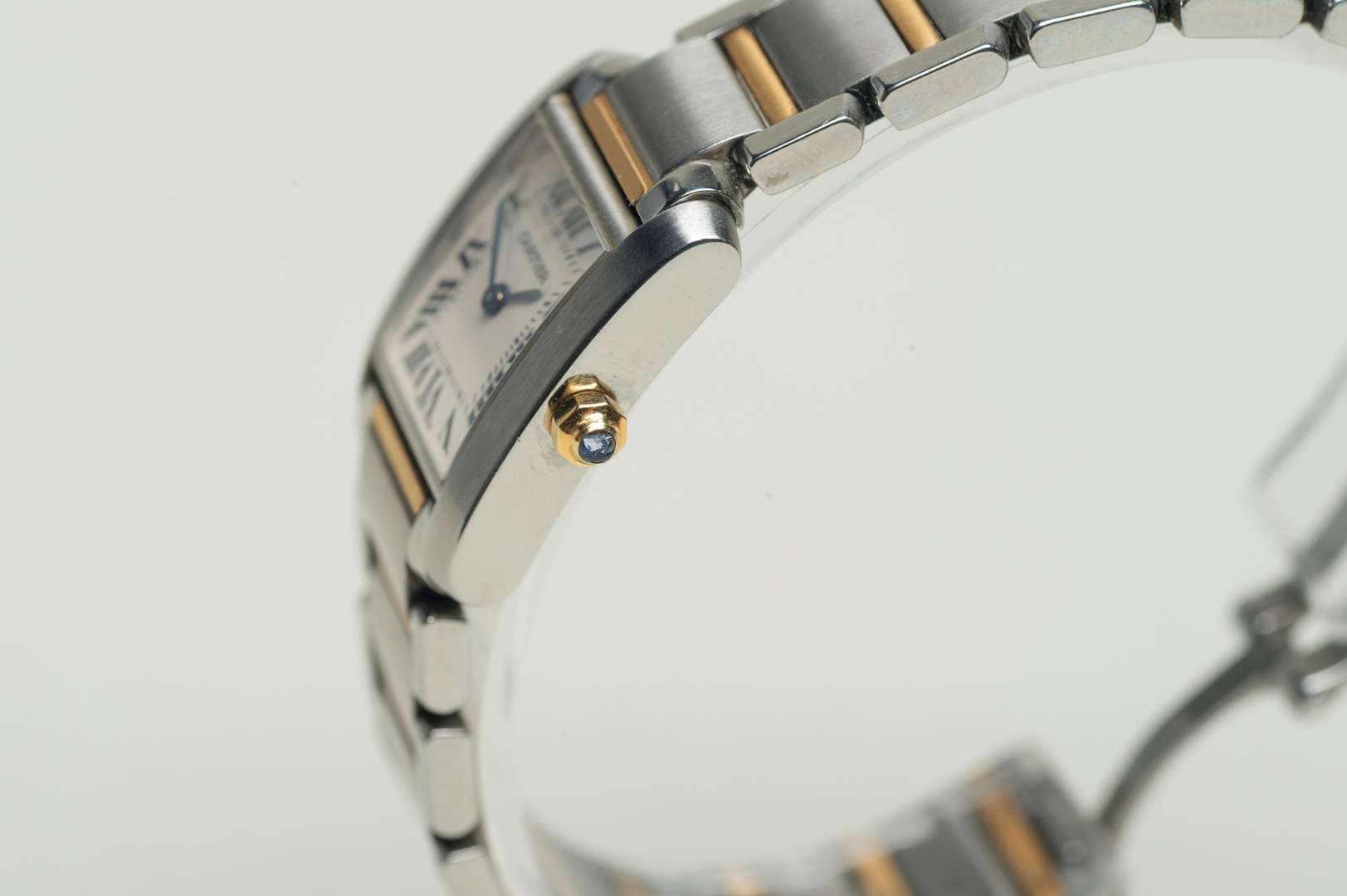 <p>CARTIER, ladies TANK FRANCAISE, steel and gold quartz wristwatch. Ref 2384,</p>