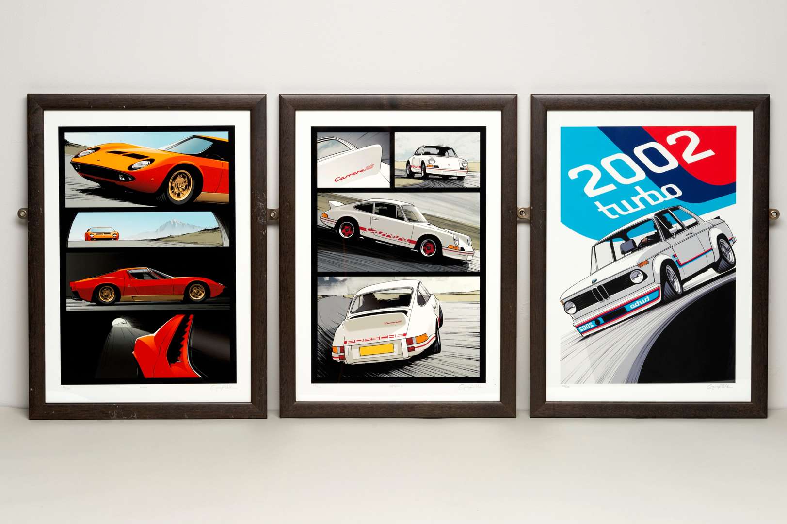 <p>GUY ALLEN, 3 x limited edition prints, “Muira”, “Carrera RS", “BMW 2002 Turbo”,</p>