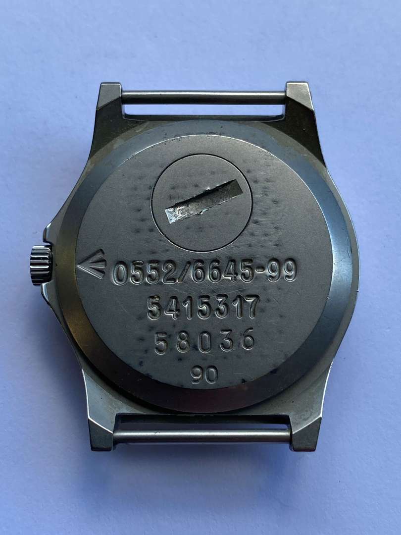 <p>CWC, a stainless steel, quartz, military issue (Royal Navy) , centre seconds wristwatch, 1990, G10,</p>
