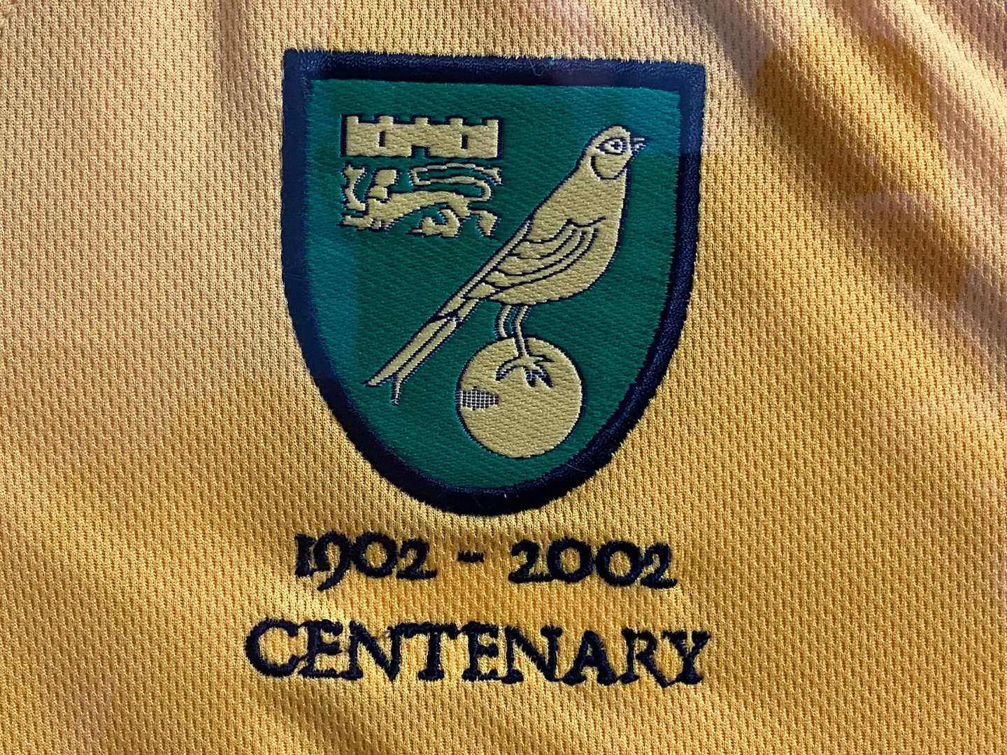 <p>NORWICH CITY FC, 1902-2002, signed Centenary shirt, framed</p>