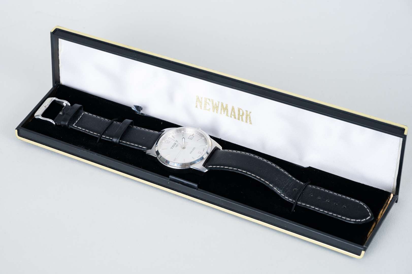 <p>TISSOT, PR-100, a modern stainless steel, quartz, centre seconds, calendar wristwatch.</p>