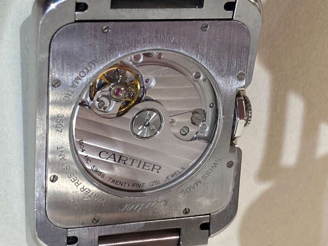 <p>CARTIER, TANK ANGLAISE, XL, a 2014, stainless steel, automatic, centre seconds, calendar wristwatch.</p>