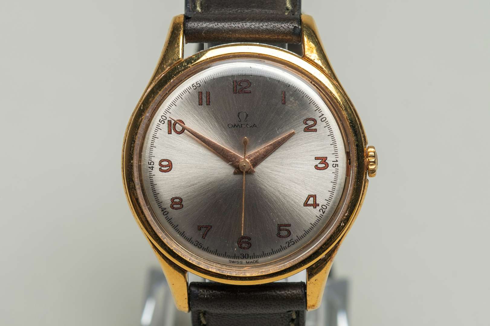 <p>OMEGA, a second half of the 20th century gold plated, centre seconds wristwatch.</p>