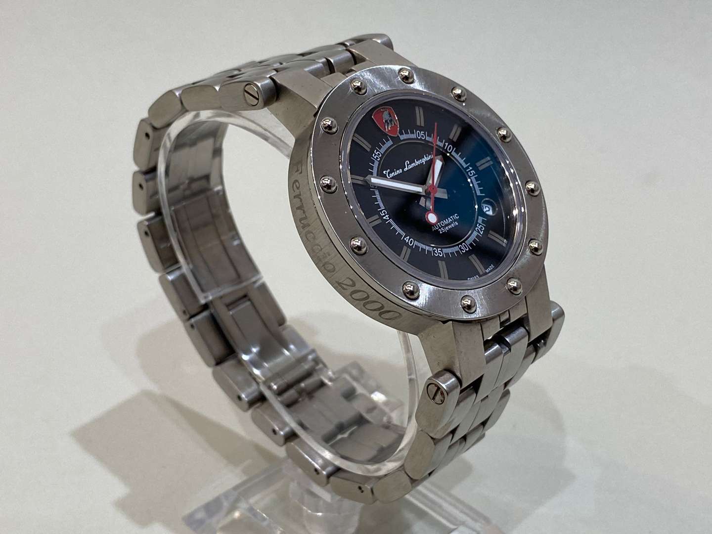 <p>TONINO LAMBORGHINI, FERRUCCIO 2000, a stainless steel, automatic, centre seconds, calendar watch,</p>