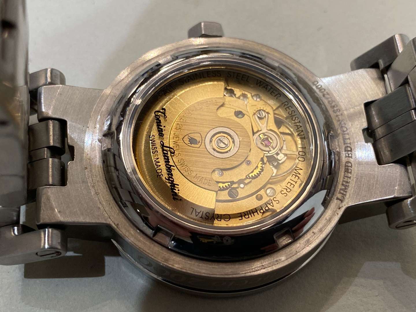 <p>TONINO LAMBORGHINI, FERRUCCIO 2000, a stainless steel, automatic, centre seconds, calendar watch,</p>