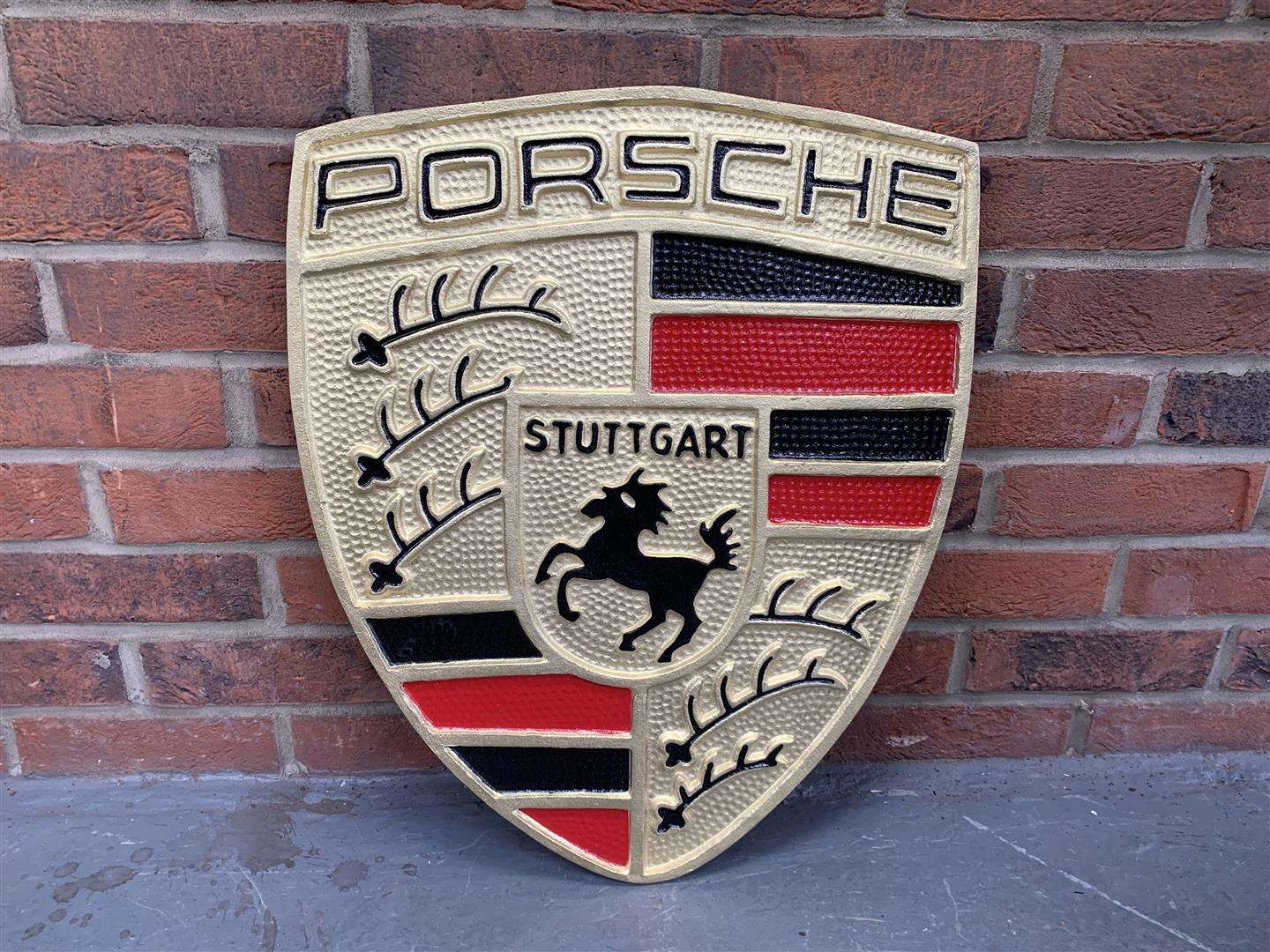 <p>Cast Alum &amp; Painted Porsche Emblem Sign</p>