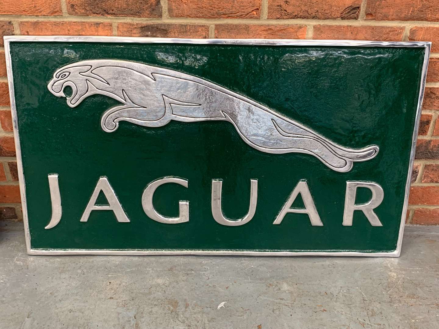 <p>Large Cast Aluminium Jaguar Sign</p>
