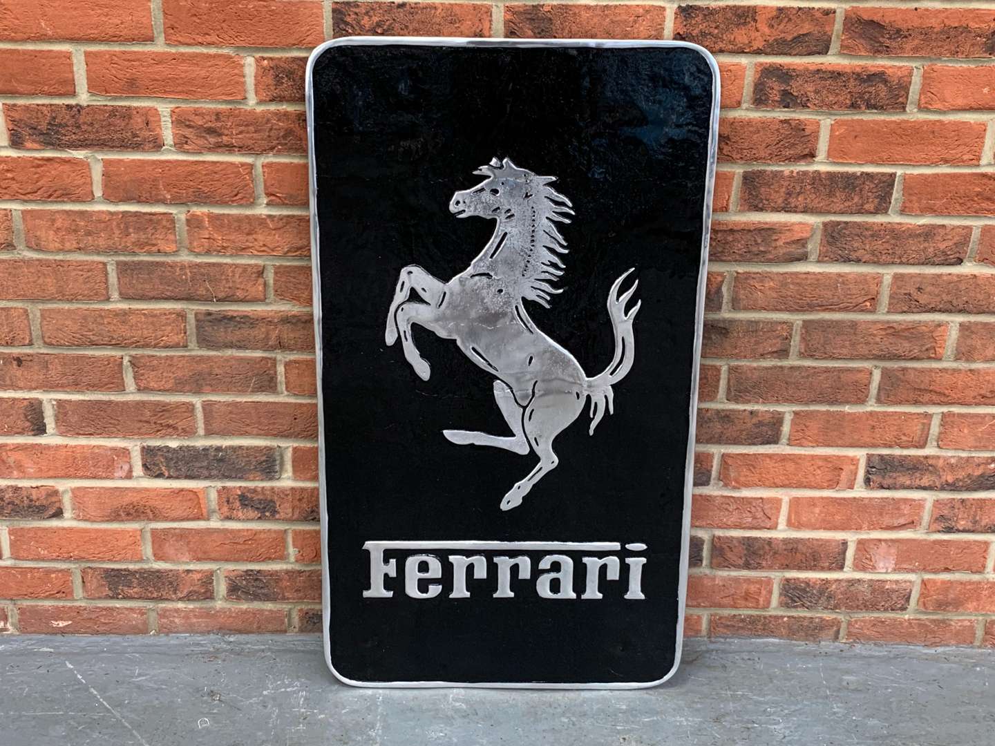 <p>Large Cast Aluminium Ferrari Sign</p>