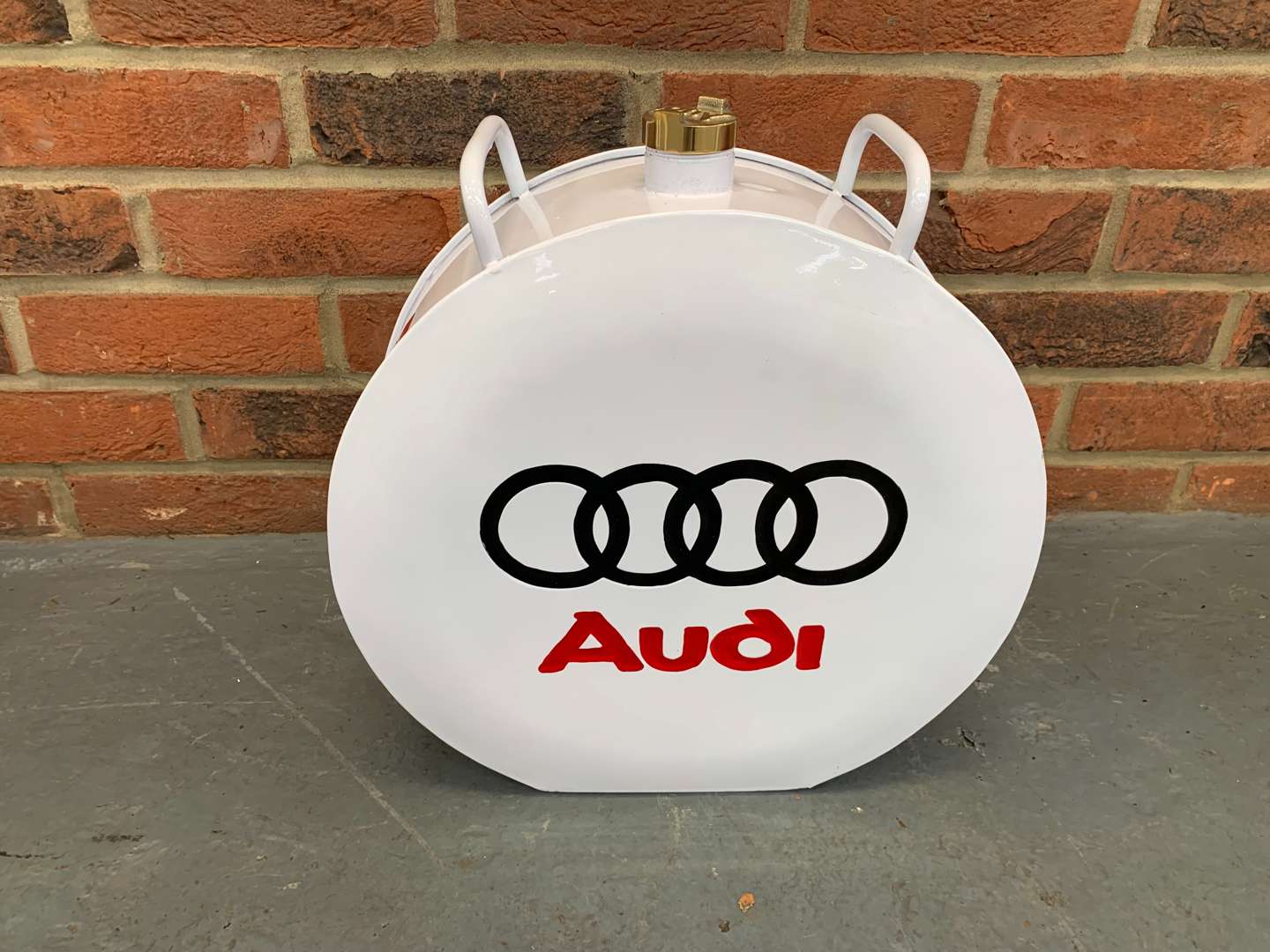 <p>Modern Audi Twin Handled Fuel Can</p>