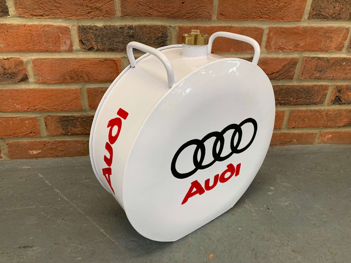 <p>Modern Audi Twin Handled Fuel Can</p>