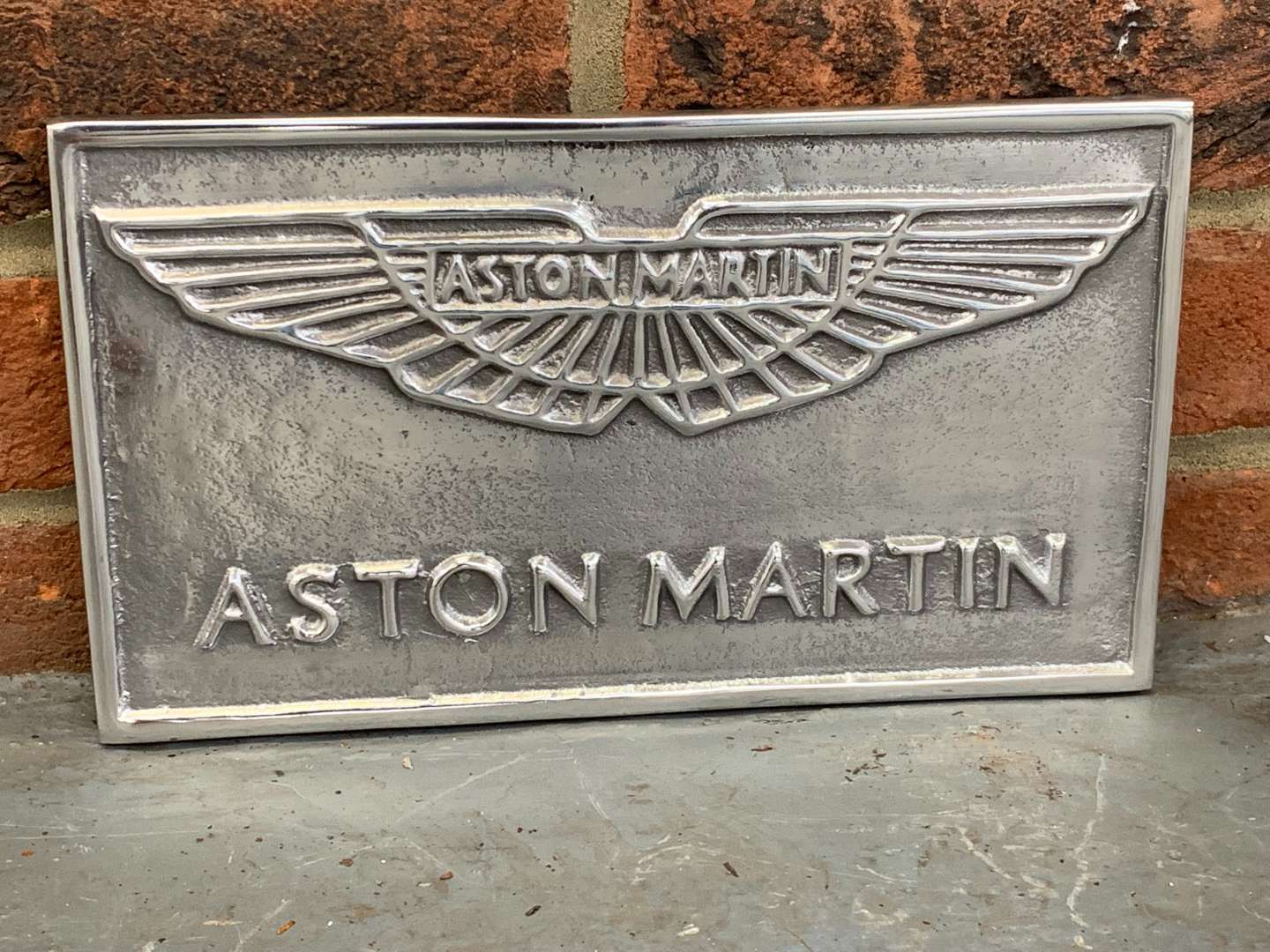 <p>Cast Aluminium Aston Martin Sign</p>
