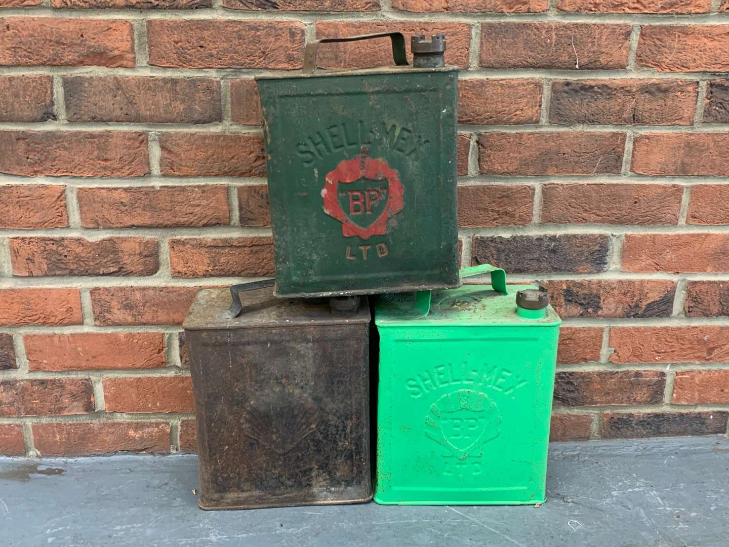 <p>Three Vintage Two Gallon Fuel Cans</p>