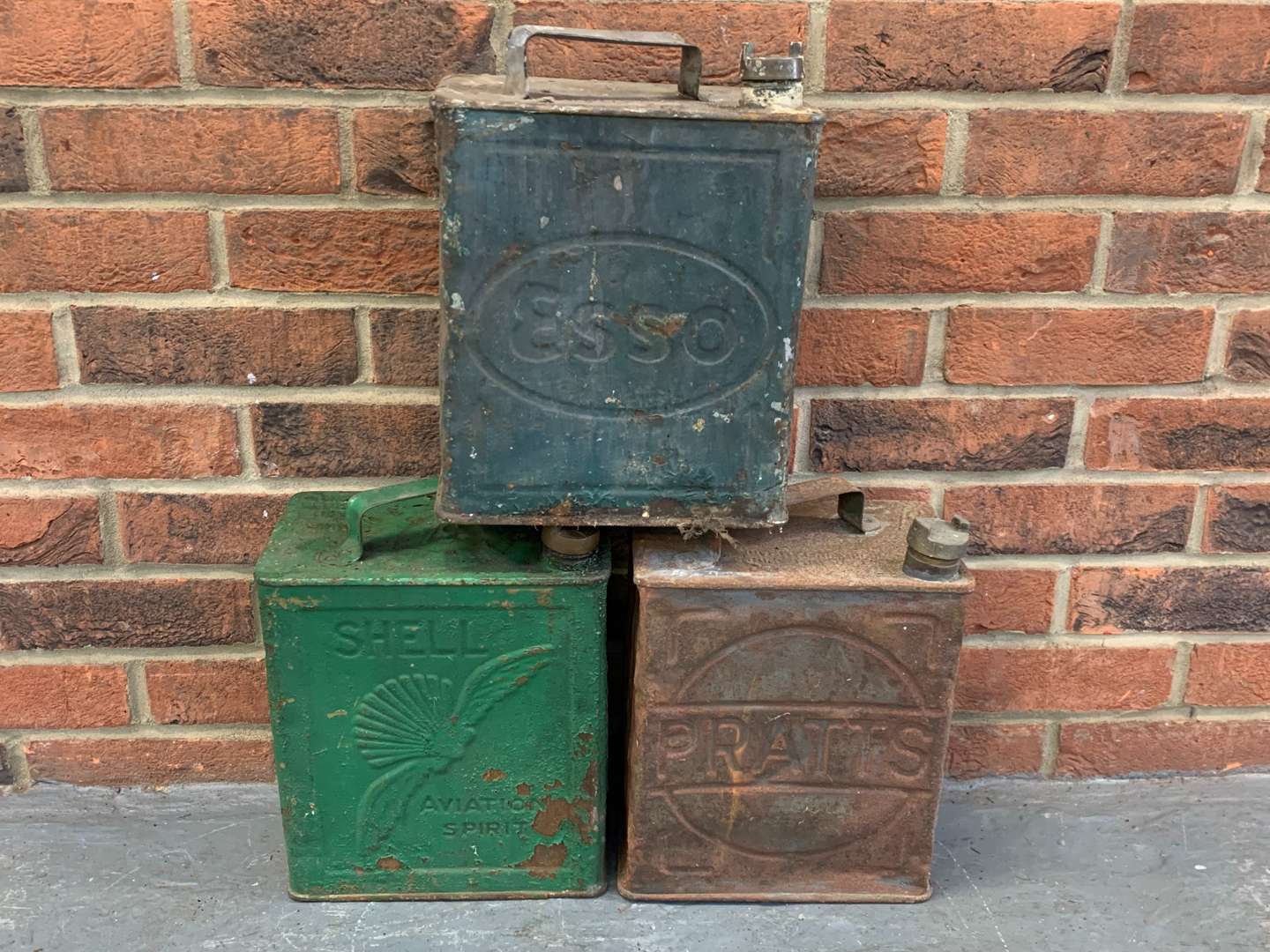<p>Three Vintage Two Gallon Fuel Cans</p>