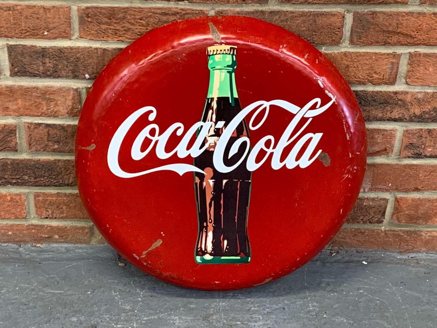 <p>Metal Convex Coca-Cola Sign</p>