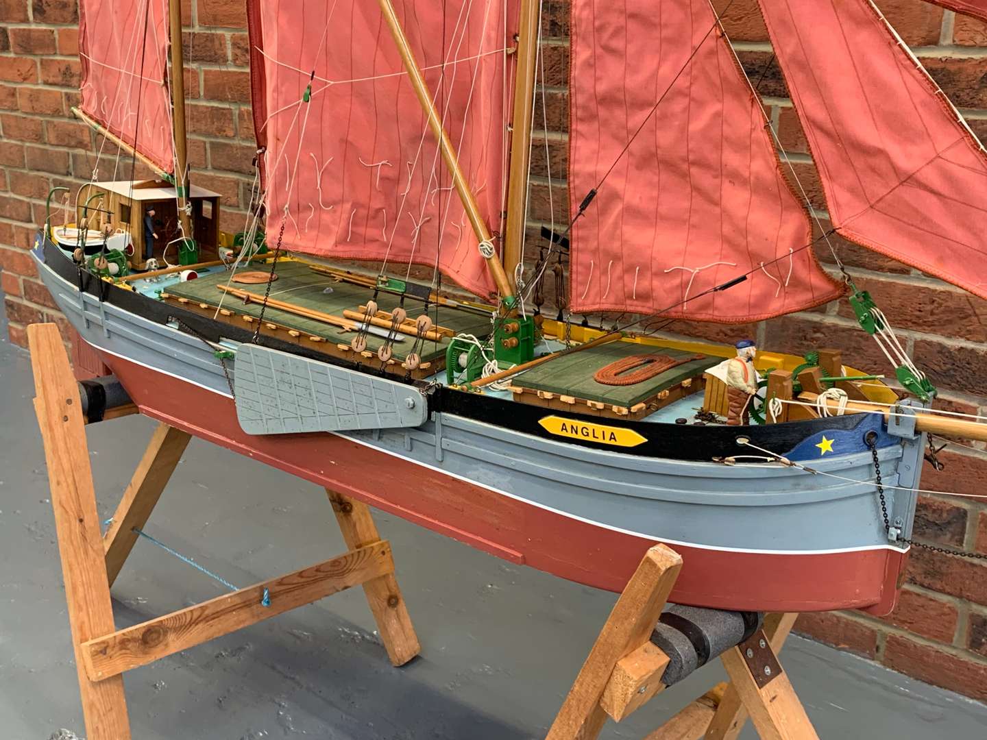 <p>Large Wooden Scratch Built Model of a Remote Controlled Thames Barge</p>