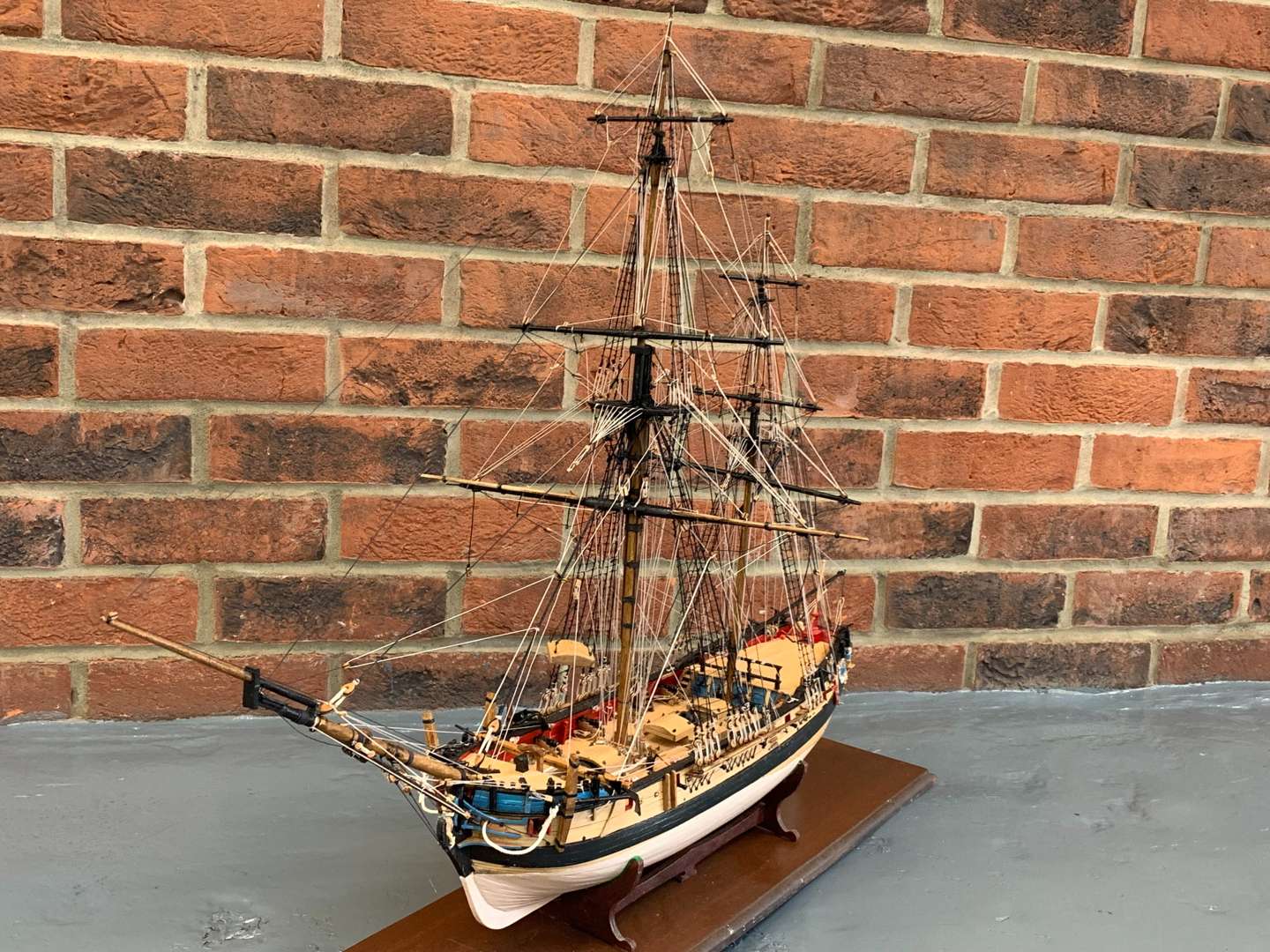 <p>Scratch Built Wooden Model of a Small Galleon</p>