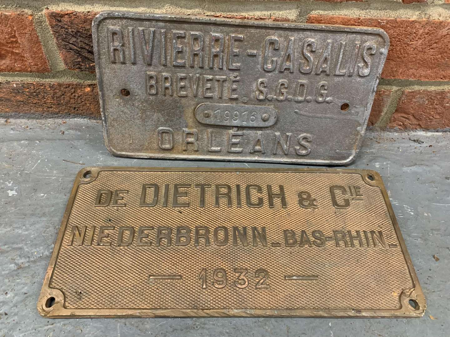 <p>Two Cast French Railway Engine Plates</p>