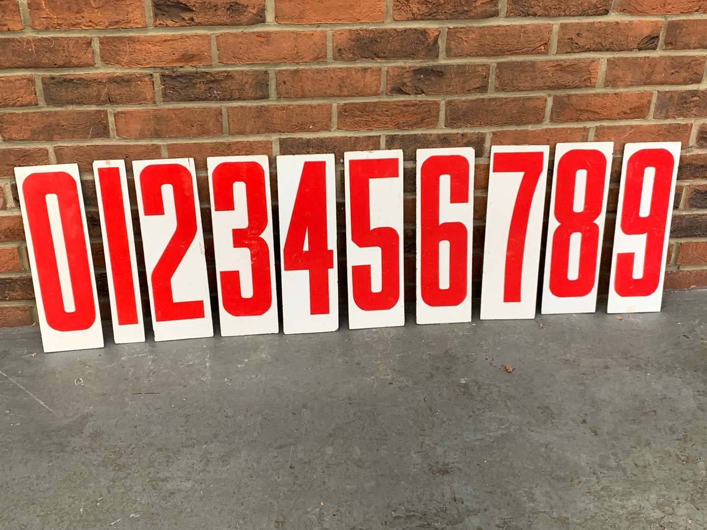 <p>Set of American Petrol Station Numbers on Board</p>