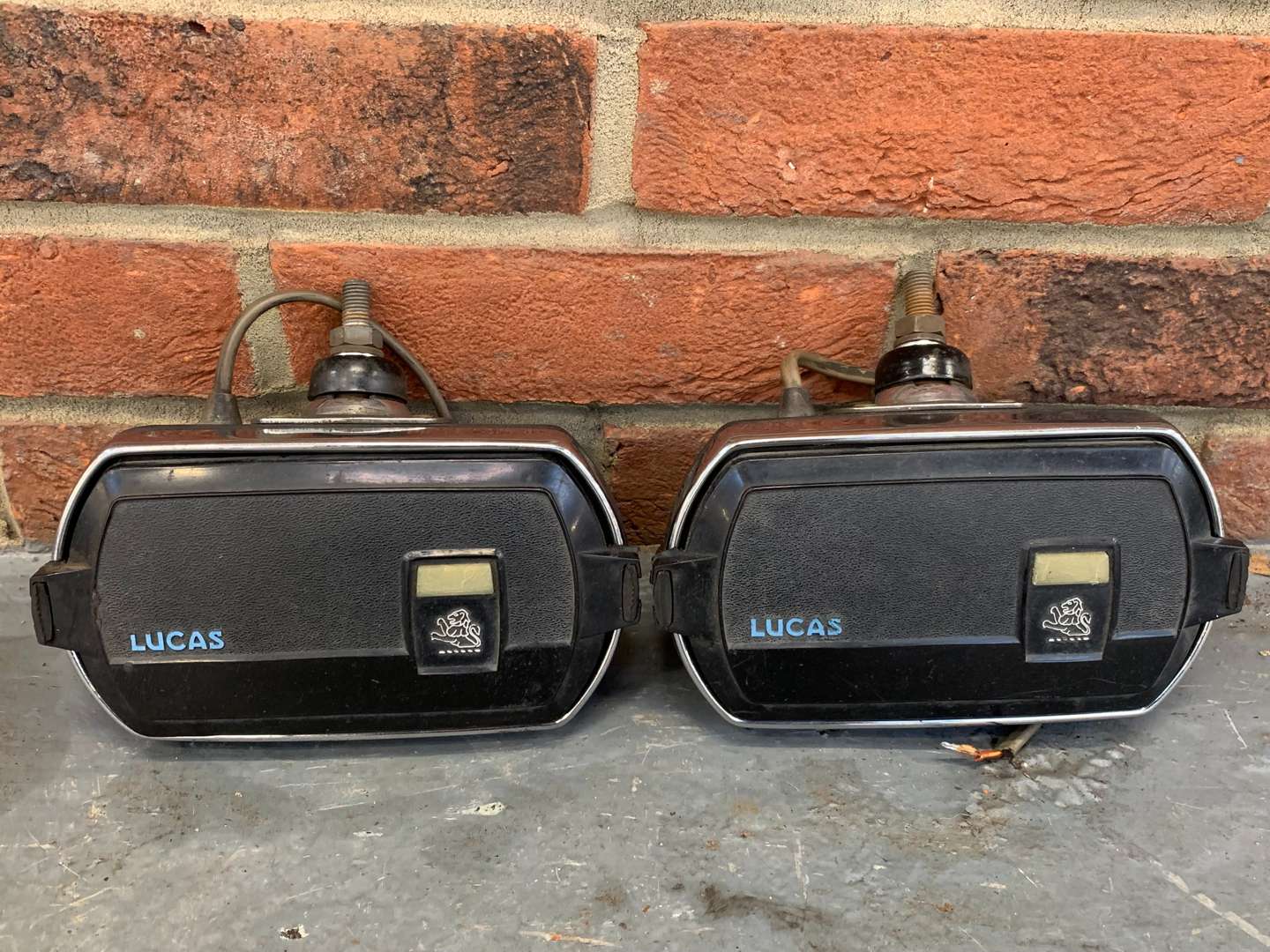 <p>Pair of Lucas Oval Fog Lamps and Covers</p>