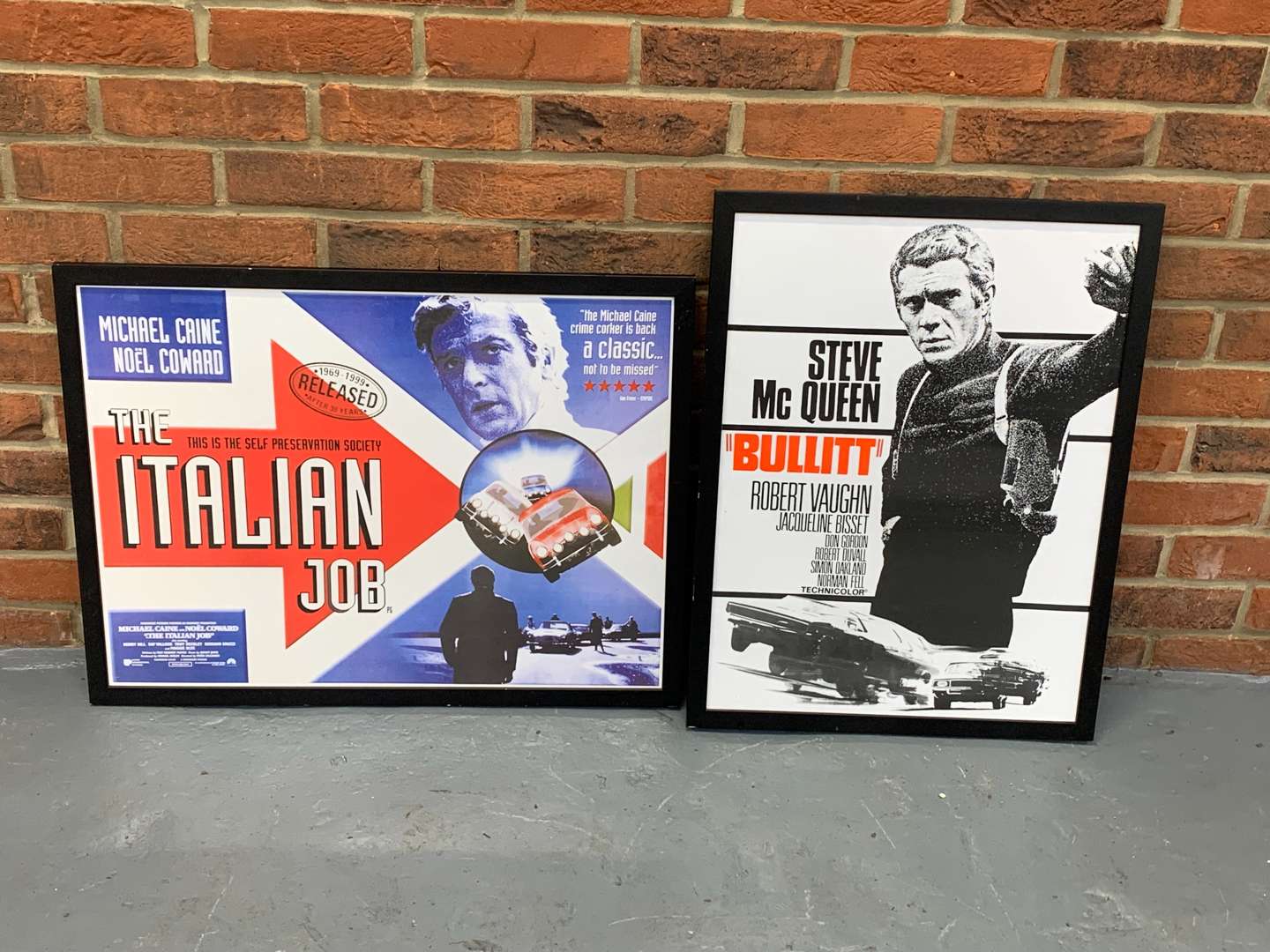 <p>Two Framed Posters “BULLITT” and “ITALIAN JOB”&nbsp;</p>