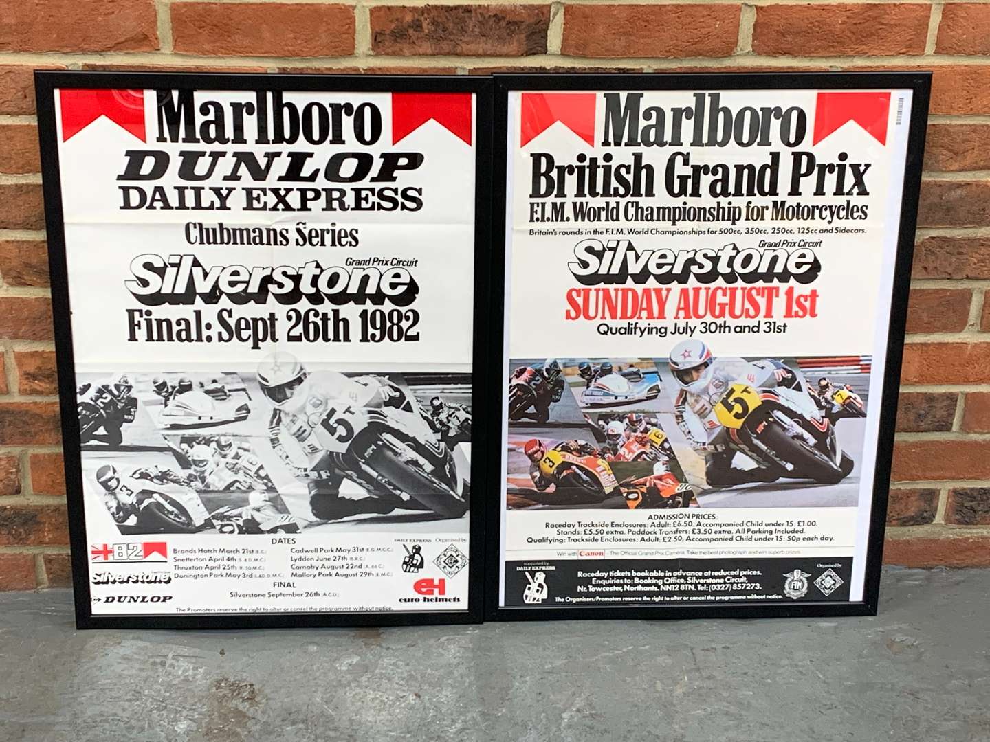 <p>Two Framed Marlboro Silverstone Posters</p>