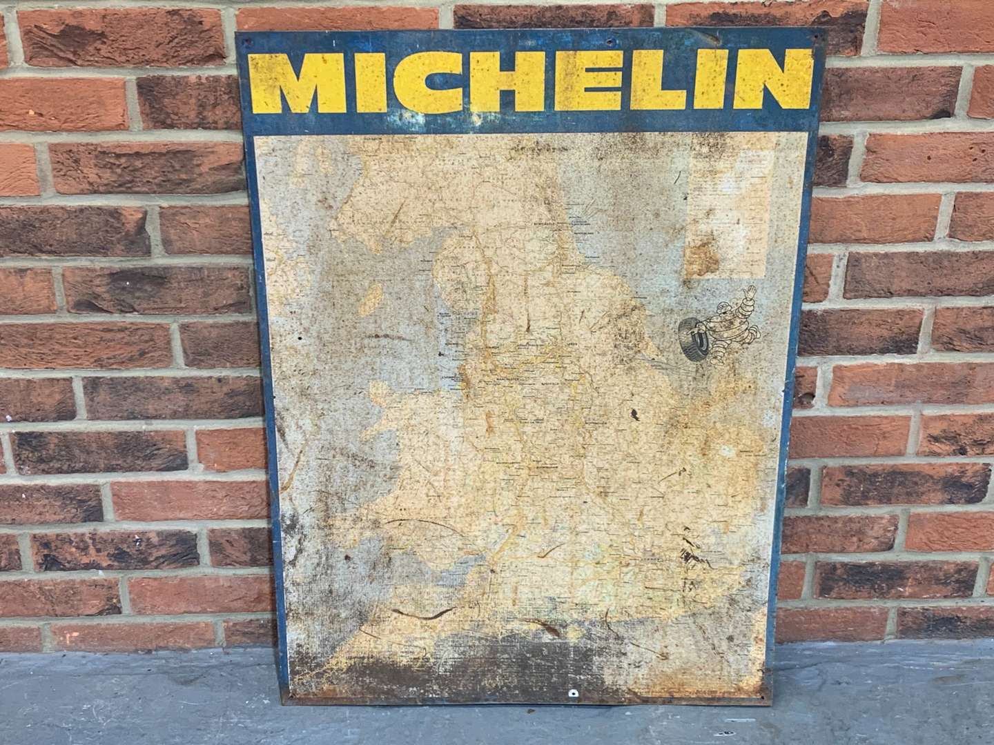 <p>Tin Michelin Map Sign and One Other (2)</p>