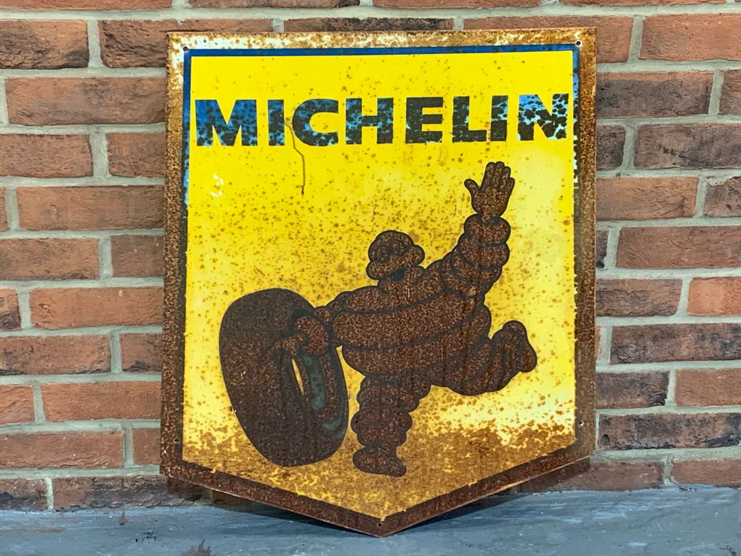 <p>Tin Michelin Map Sign and One Other (2)</p>