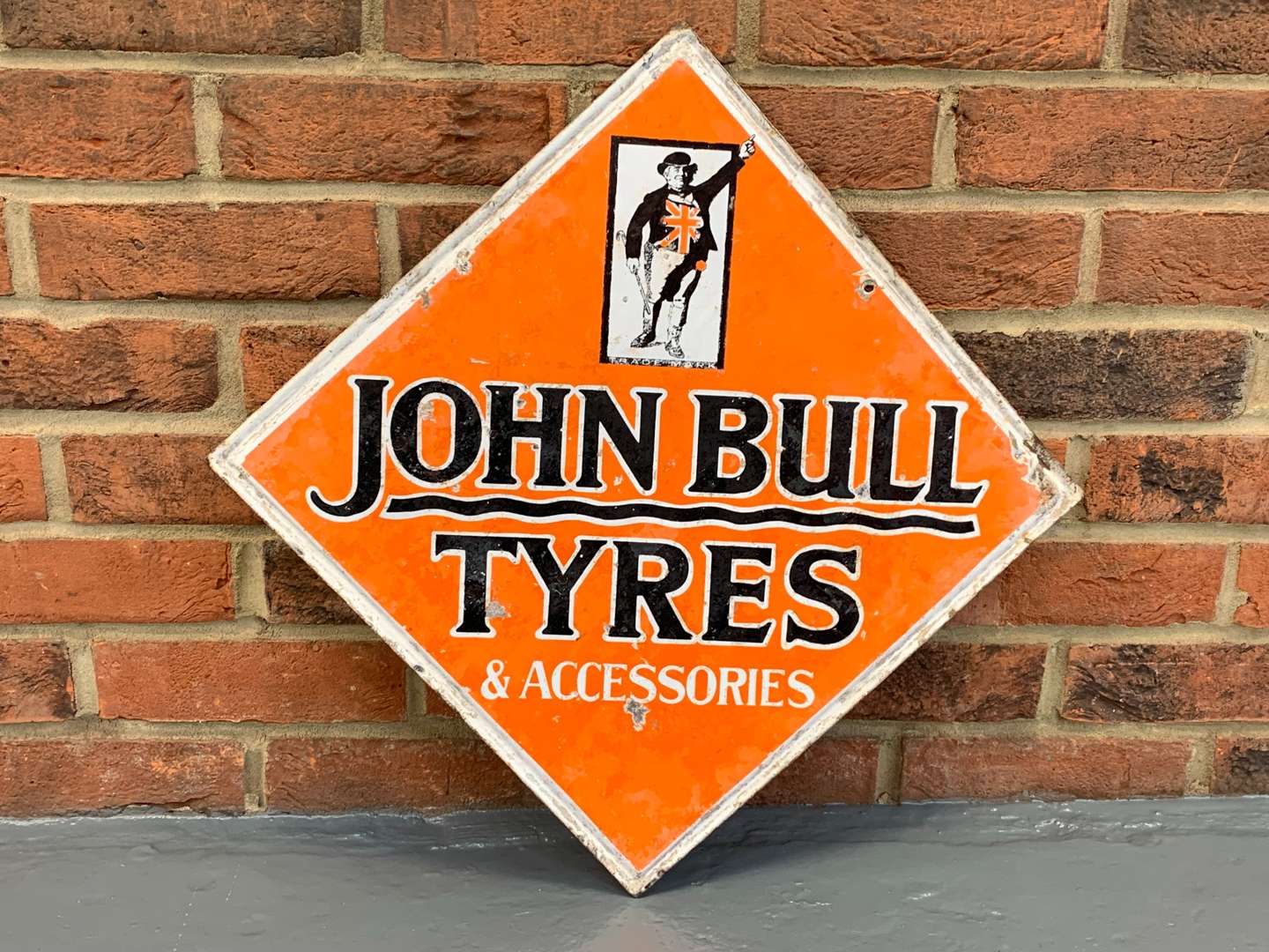 <p>Enamel John Bull Tyres Sign</p>