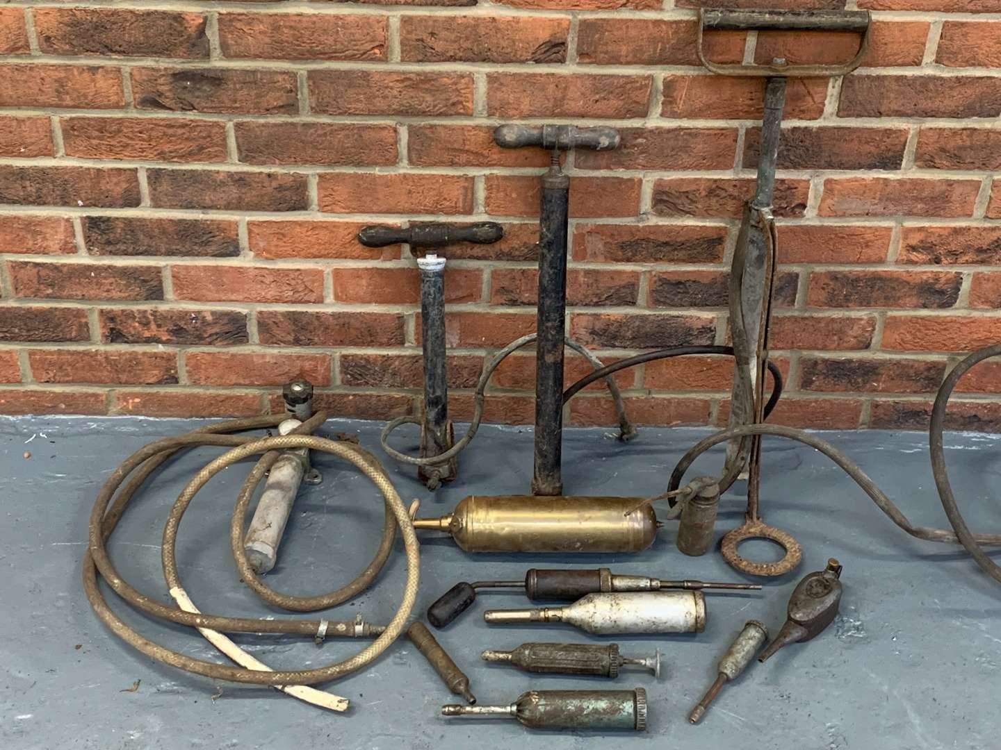 <p>Box Of Vintage Bicycle Pumps Greasers Etc</p>