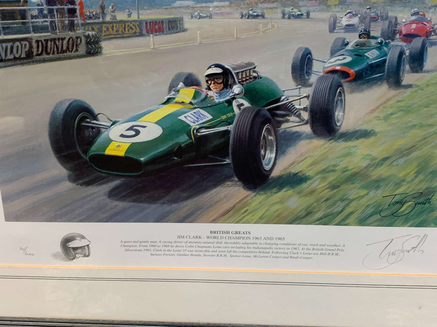 <p>Two Framed Photos Graham Hill and Silverstone Framed Print (3)</p>