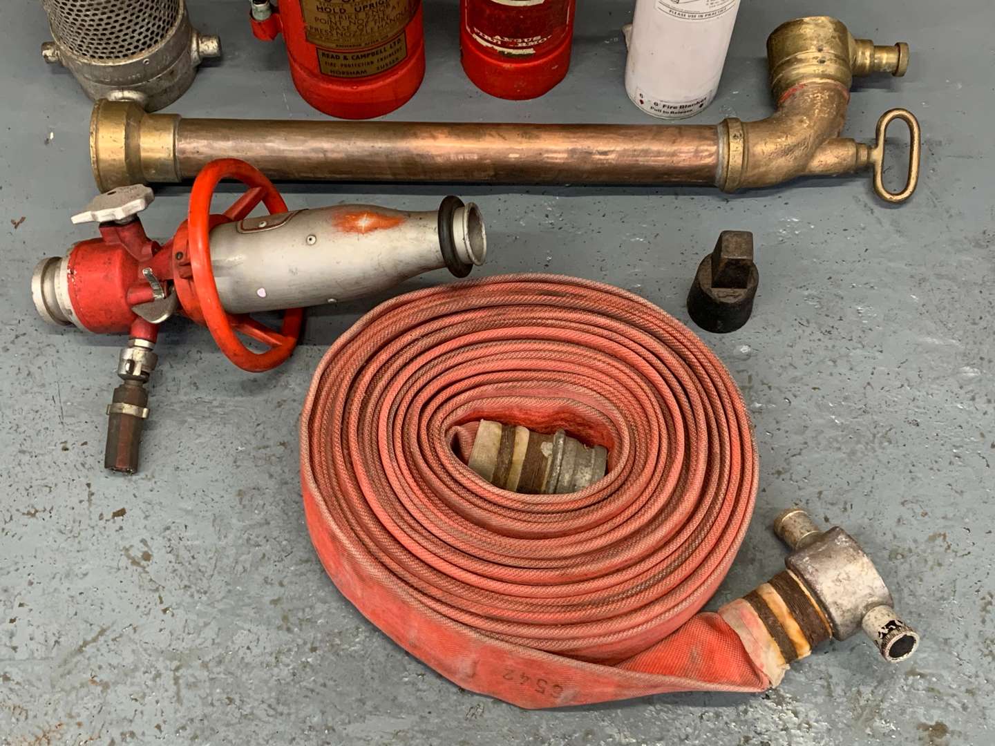 <p>Mixed Lot of Vintage Fire Engine Equipment and Attachments&nbsp;</p>