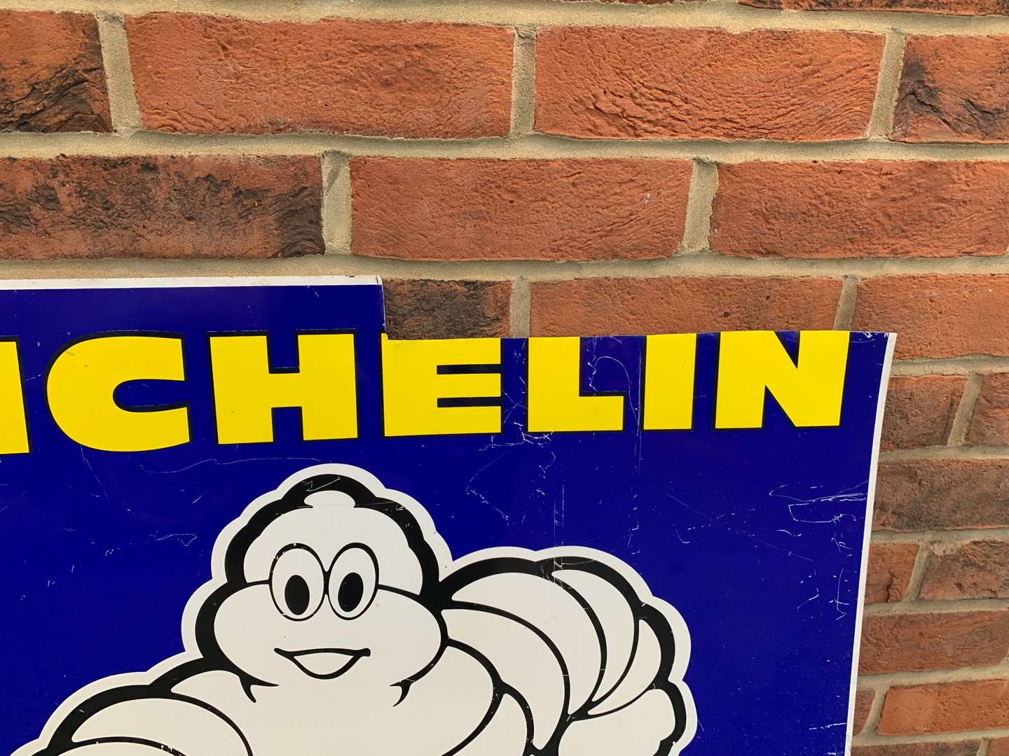 <p>Aluminium Michelin Running Man Sign a/f</p>
