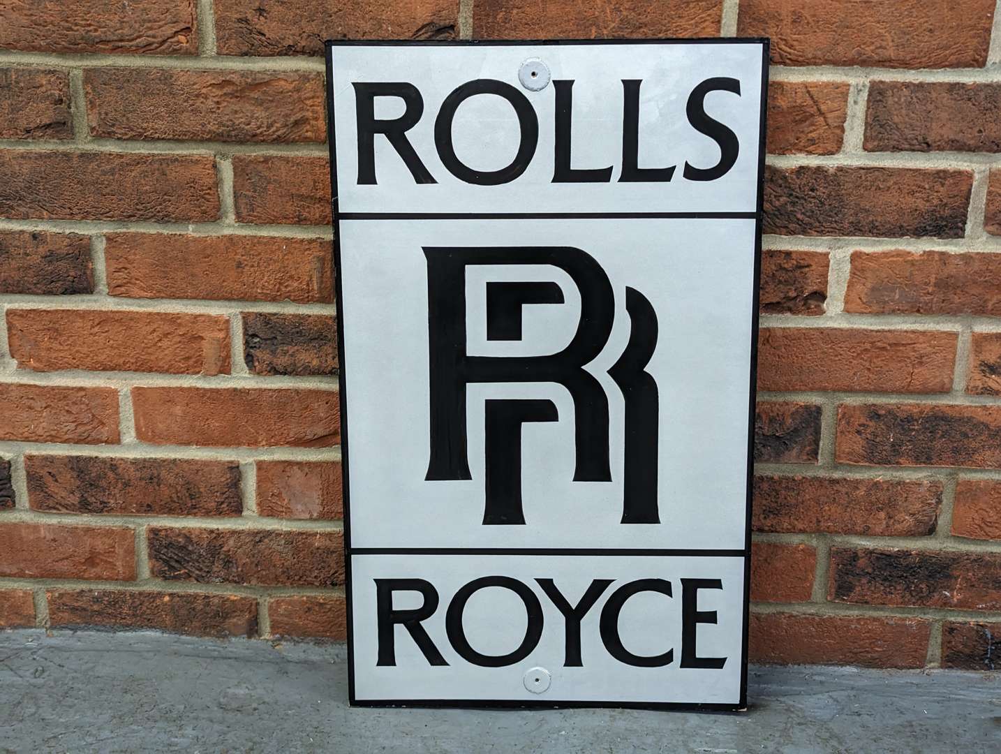 <p>Painted Wooden Rolls Royce Sign</p>