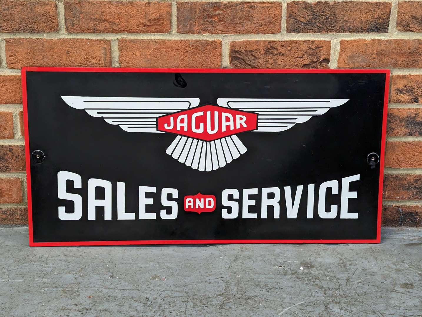 <p>Painted Wooden Jaguar Sale and Service Sign</p>