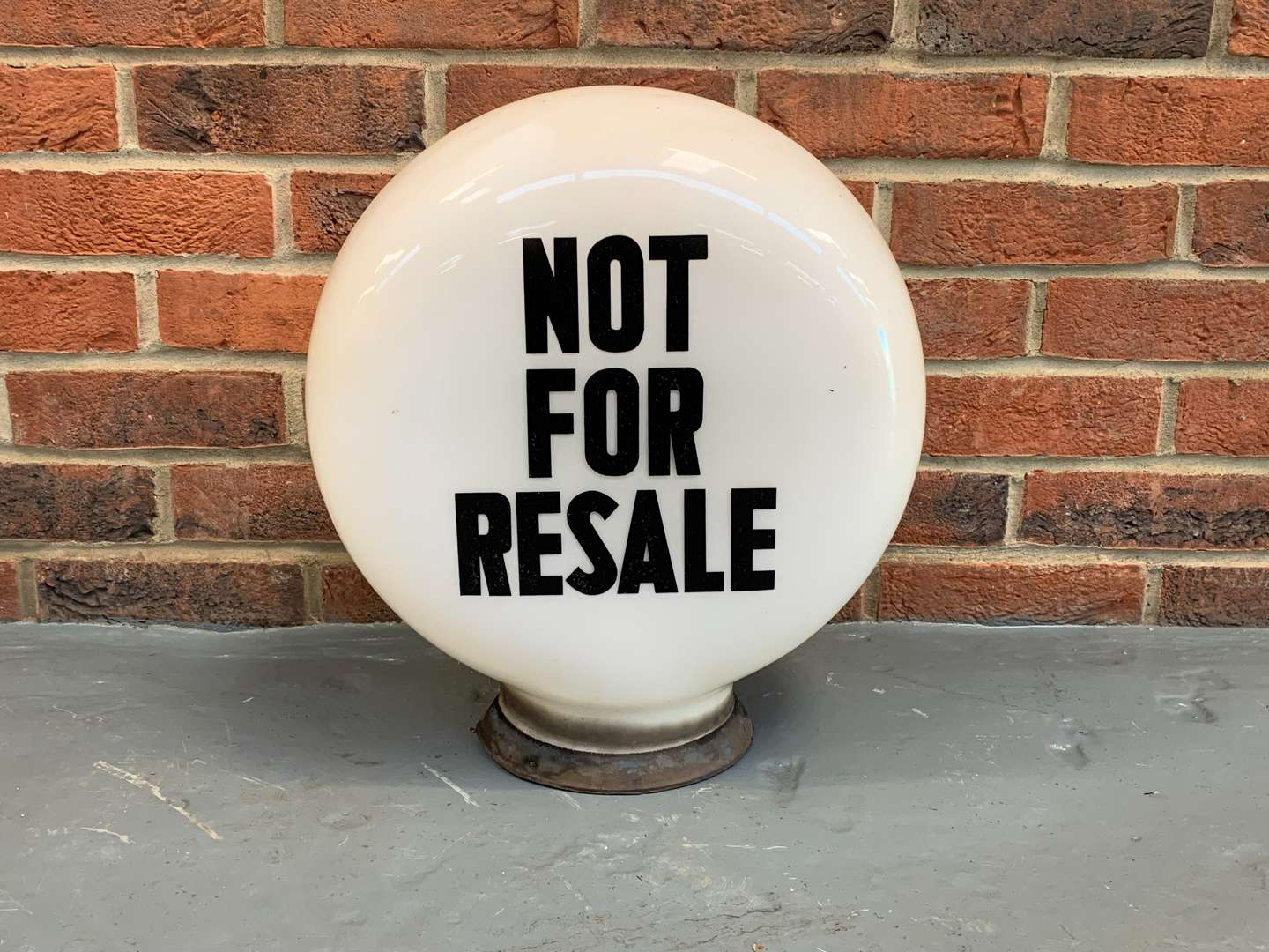 <p>Original Glass “NOT FOR RESALE” Petrol Globe</p>