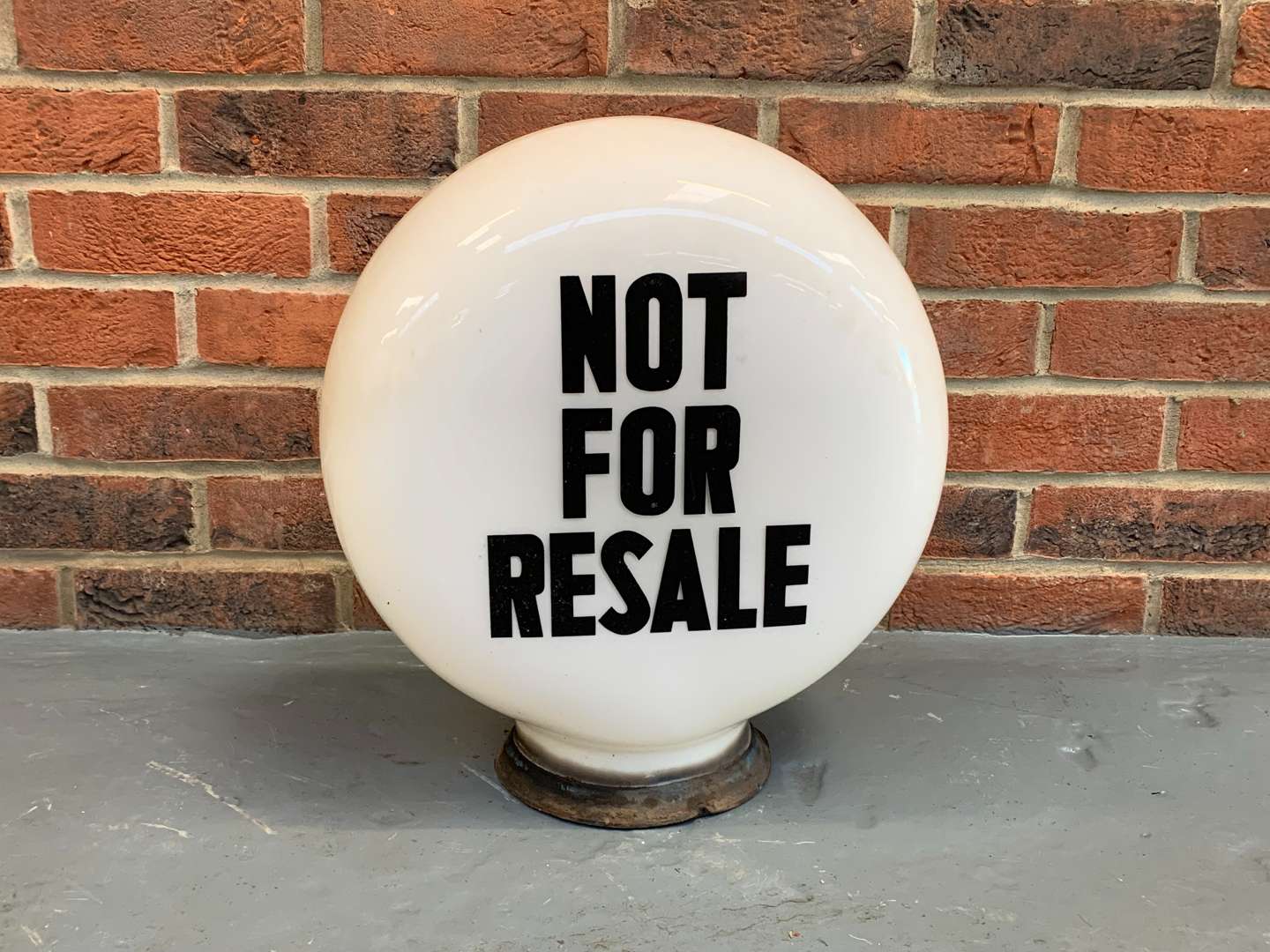 <p>Original Glass “NOT FOR RESALE” Petrol Globe</p>