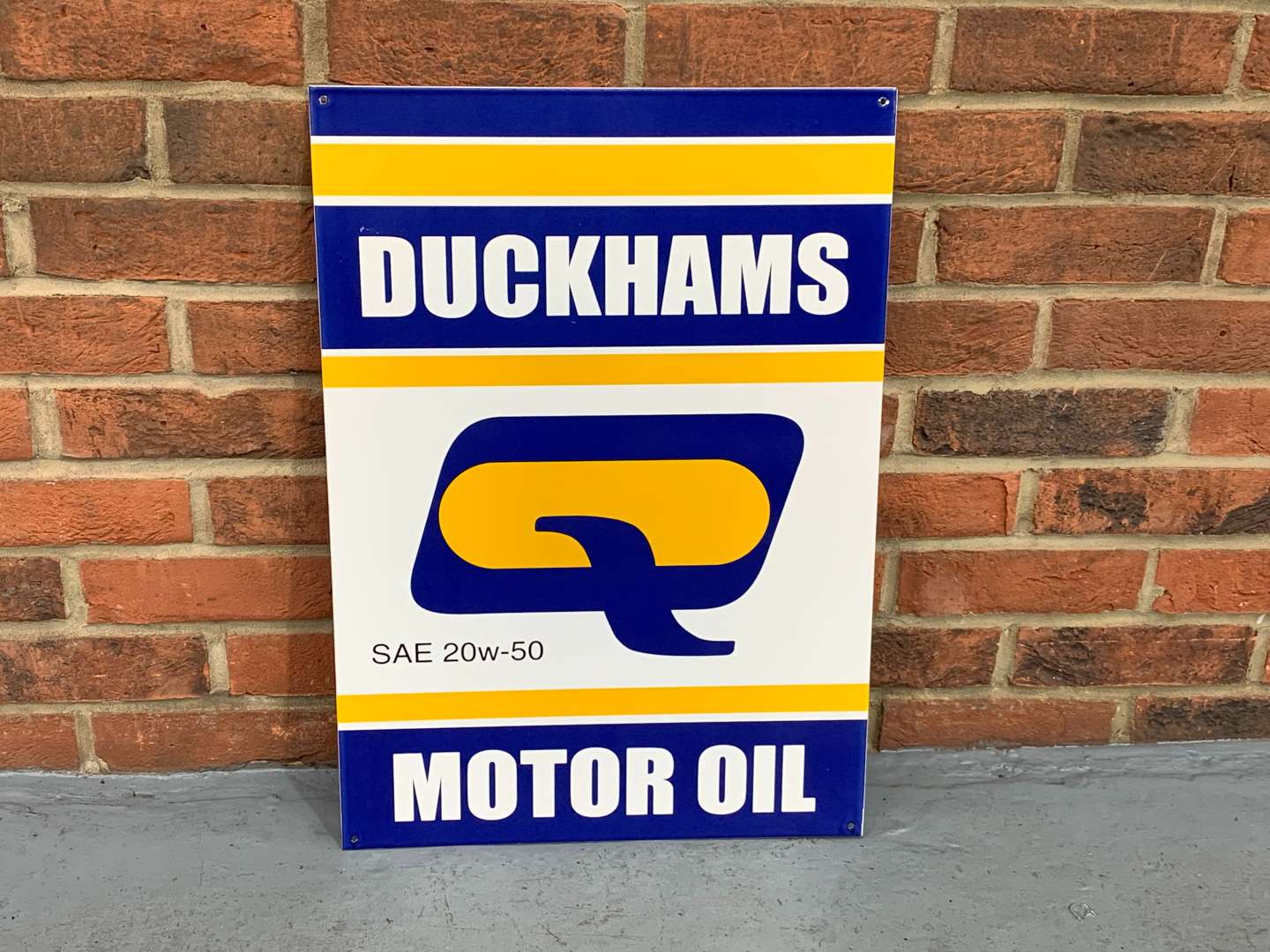 <p>Enamel Duckhams Motor Oil Sign</p>