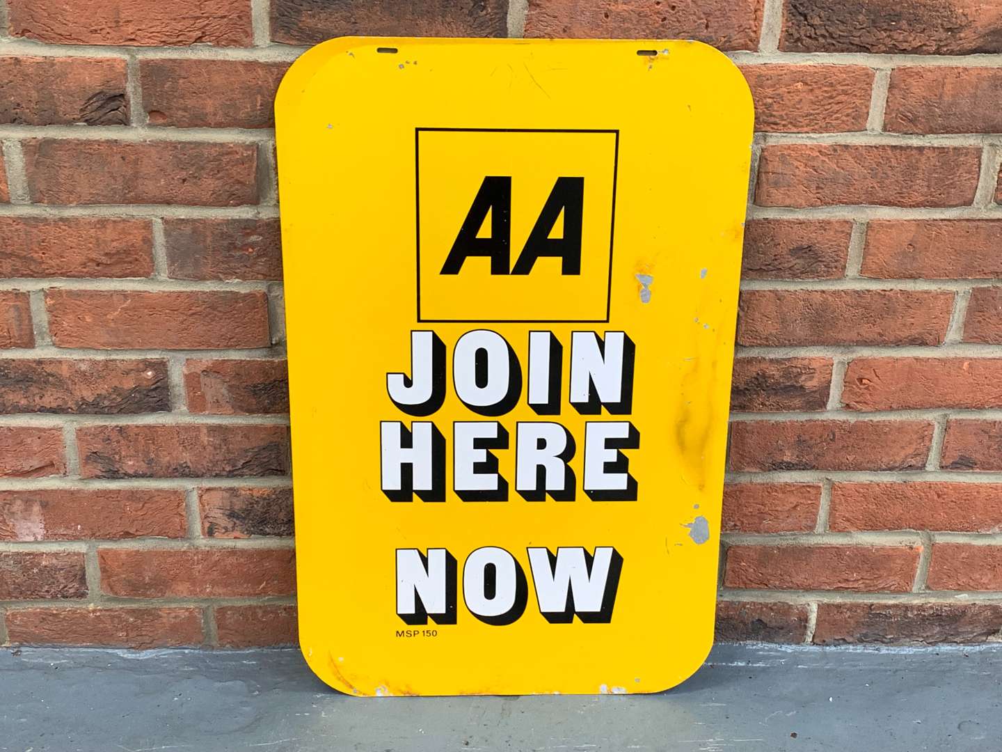 <p>Aluminium AA Join Here Now Sign</p>