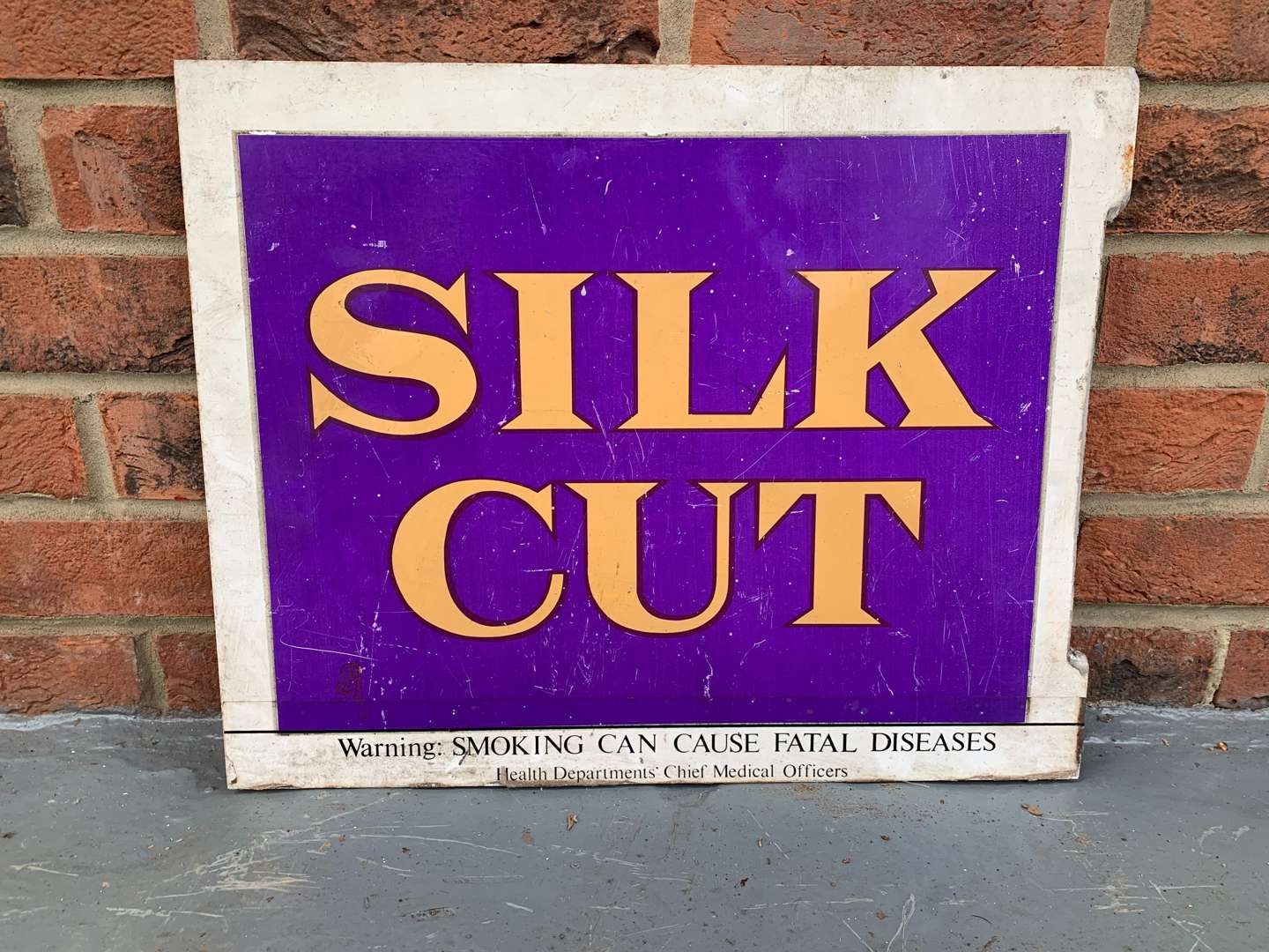 <p>Aluminium Silk Cut Cigarettes Sign</p>