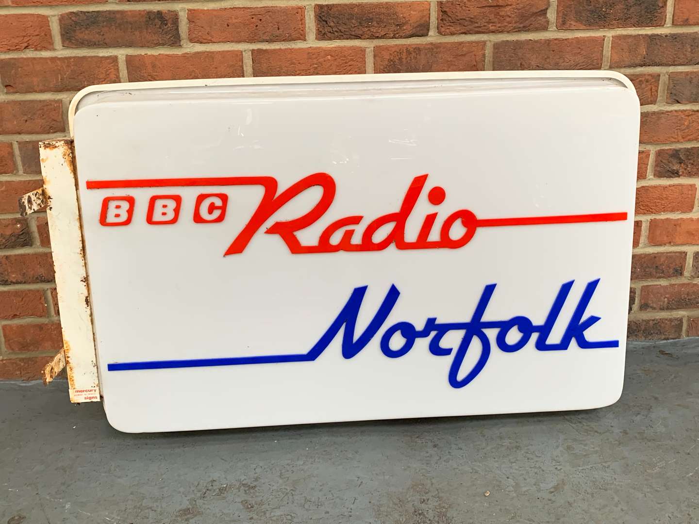 <p>Original 1980's Wall Mounted Illuminated “BBC Radio Norfolk” Sign</p>