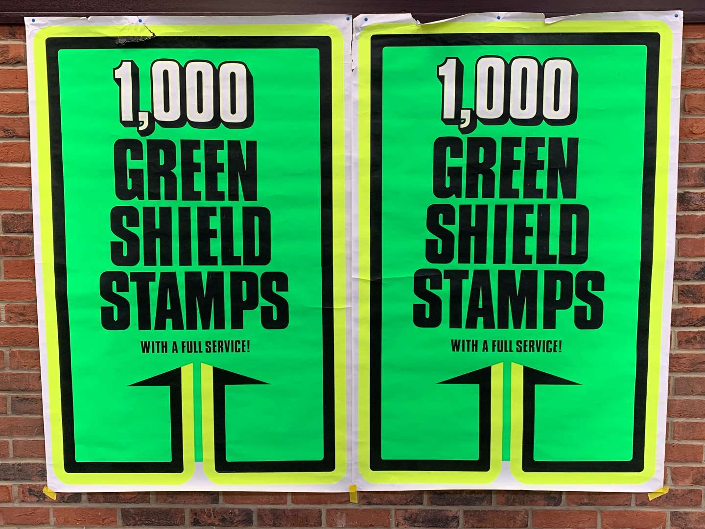 <p>Two 1,000 Green Shield Stamps Posters</p>