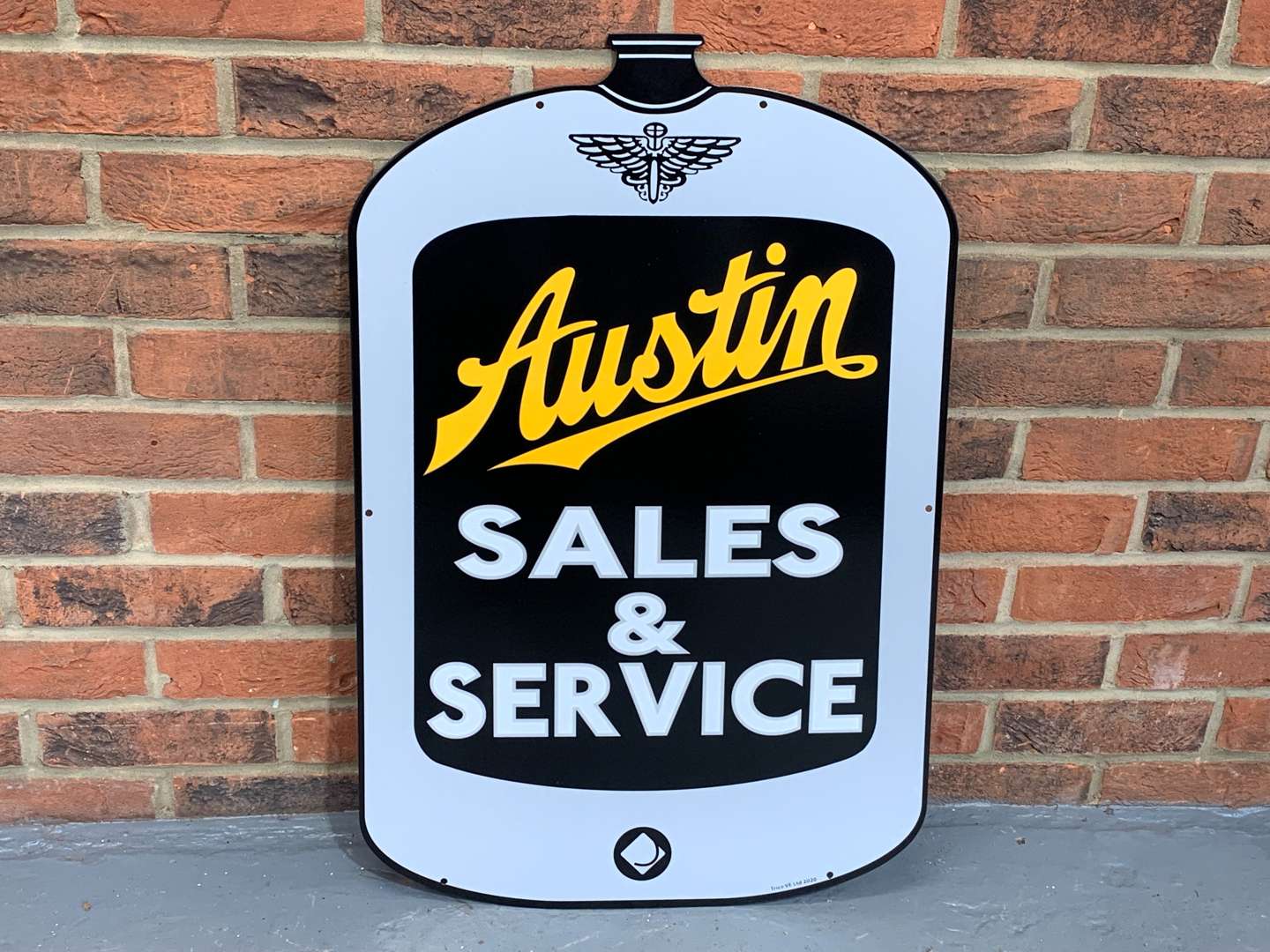 <p>Enamel Austin Radiator Sales and Service Sign</p>