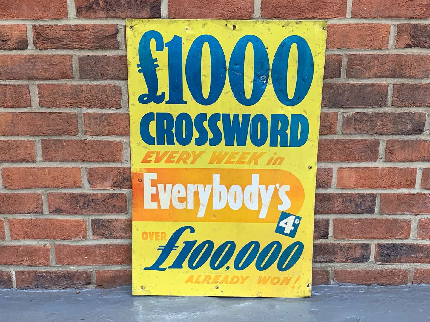 <p>An Original Aluminium Everybody's Crossword Sign</p>