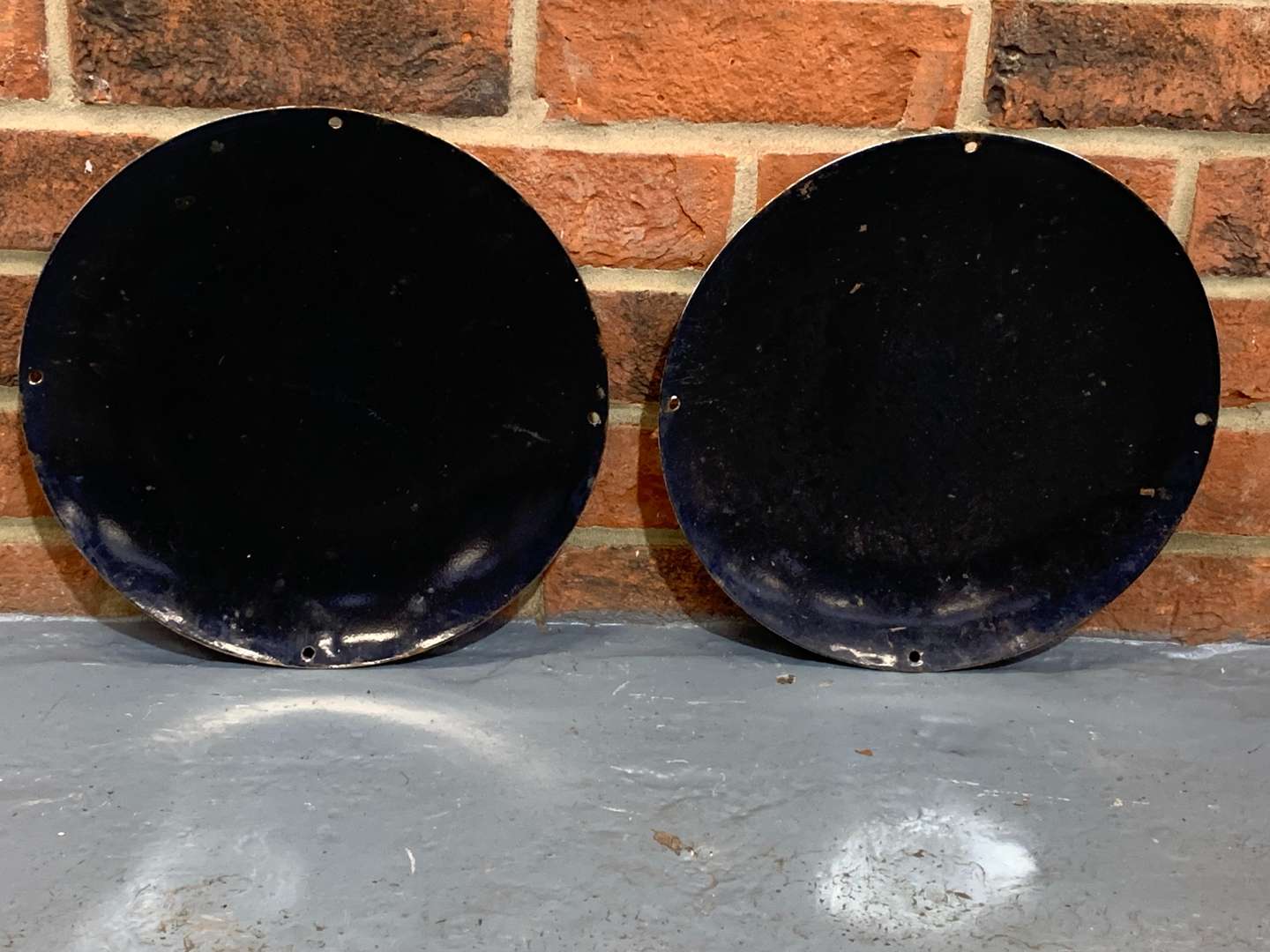 <p>Two Enamel BP and Esso Convex Signs</p>