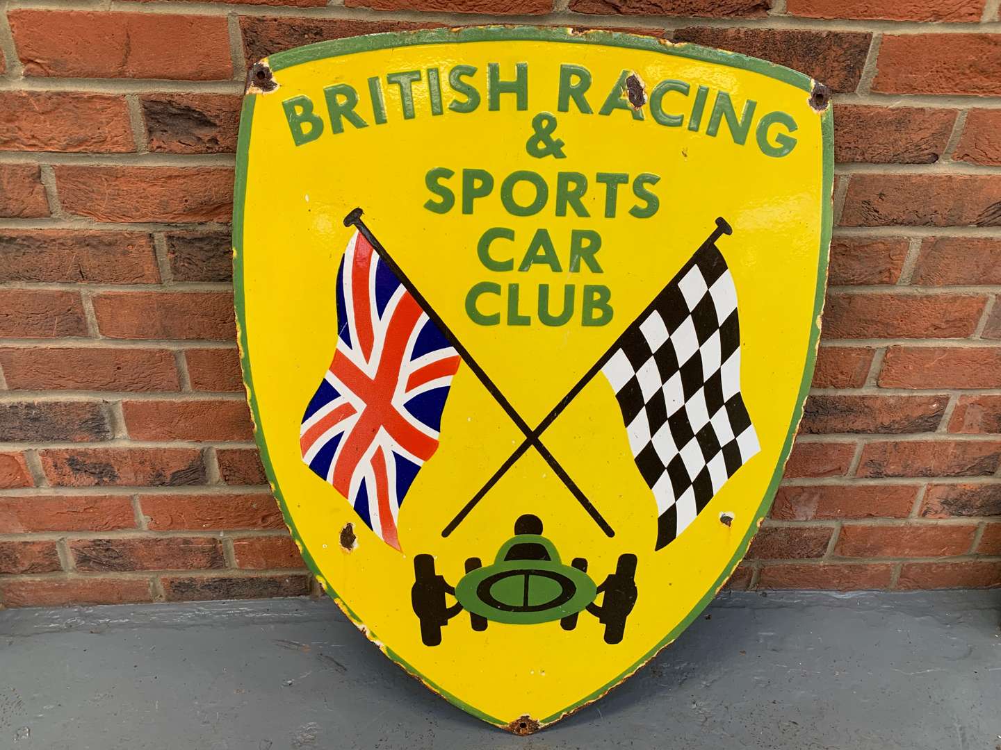 <p>Enamel British Racing and Sports Car Club Sign</p>