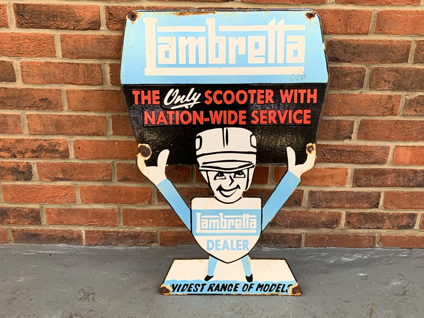 <p>Enamel Lambretta Dealer Sign</p>